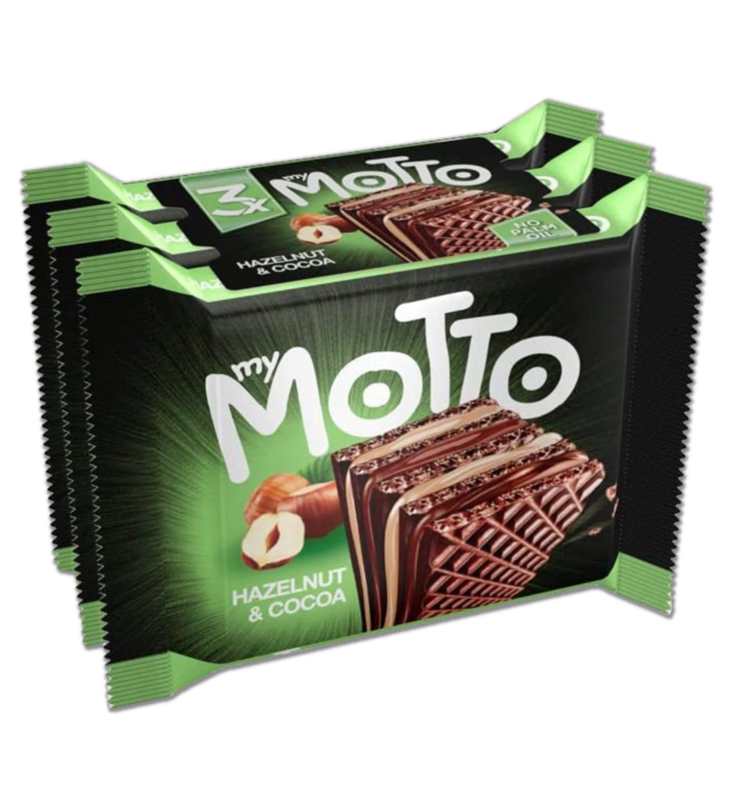 My Motto Hazelnut & Cocoa Wafer Biscuits 80% Cream 30 Individual Wrapped Wafers (34g each) Bulk Biscuits Box Back to School Snack  - Buy Online on GoSupps.com