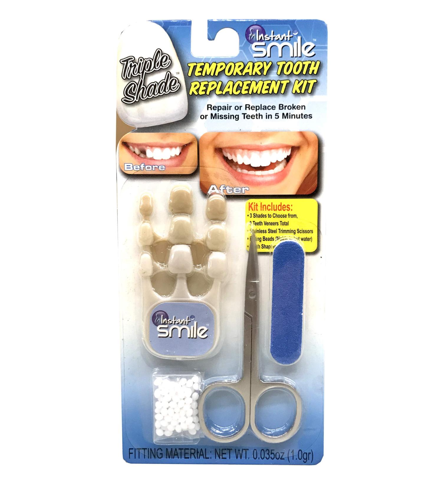 Instant Smile Triple Shade Temporary Tooth Kit - Quick & Easy Solution to Replace Missing Teeth - Buy Online on GoSupps.com