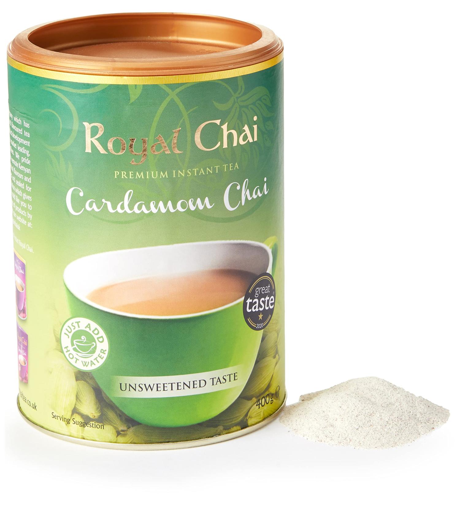 Royal Chai Tub Elaichi & Coconut Cardamom 400g (Pack of 1) - Unsweetened - Buy Online on GoSupps.com