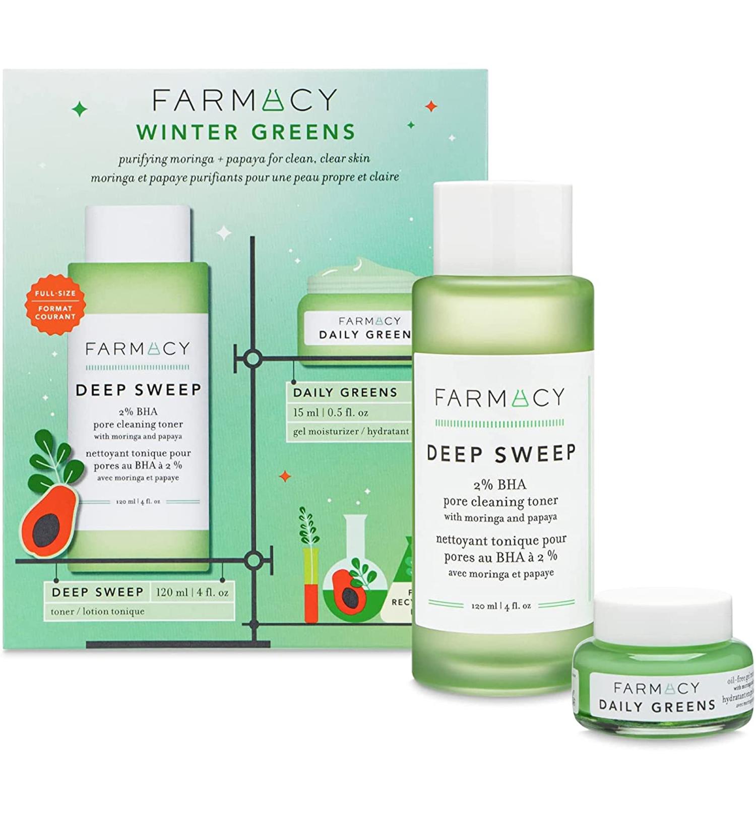 Farmacy Winter Greens Duo - Deep Sweep Toner & Daily Greens Moisturizer Set - 4.5 Fl Oz - Buy Online on GoSupps.com