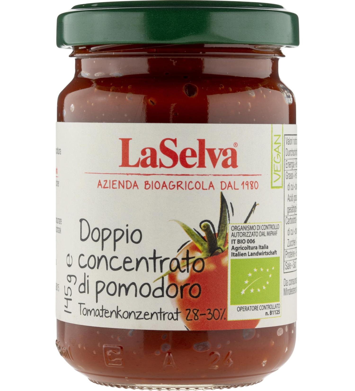 La Selva Organic Tomato Concentrate double concentrated 28-30% (2 x 145 gr)