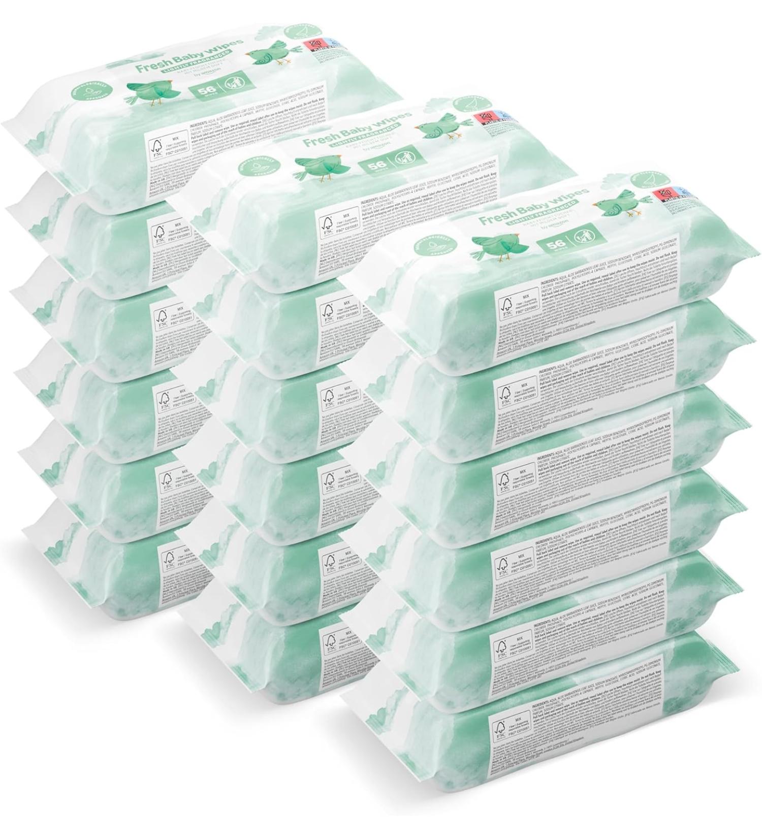 Mama Bear Frisch Baby Wet Wipes - Aloe Vera 1008 Pieces (18 Packs of 56) | Soft Safe & International Shipping Available - Buy Online on GoSupps.com