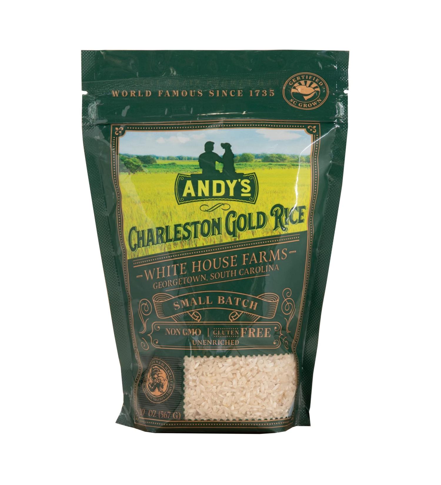 White House Farms Andys Charleston Gold Rice - Long Grain White Rice | Gluten Free & Non GMO | Aromatic USA Harvested | 20 Oz Pack - Buy Online on GoSupps.com