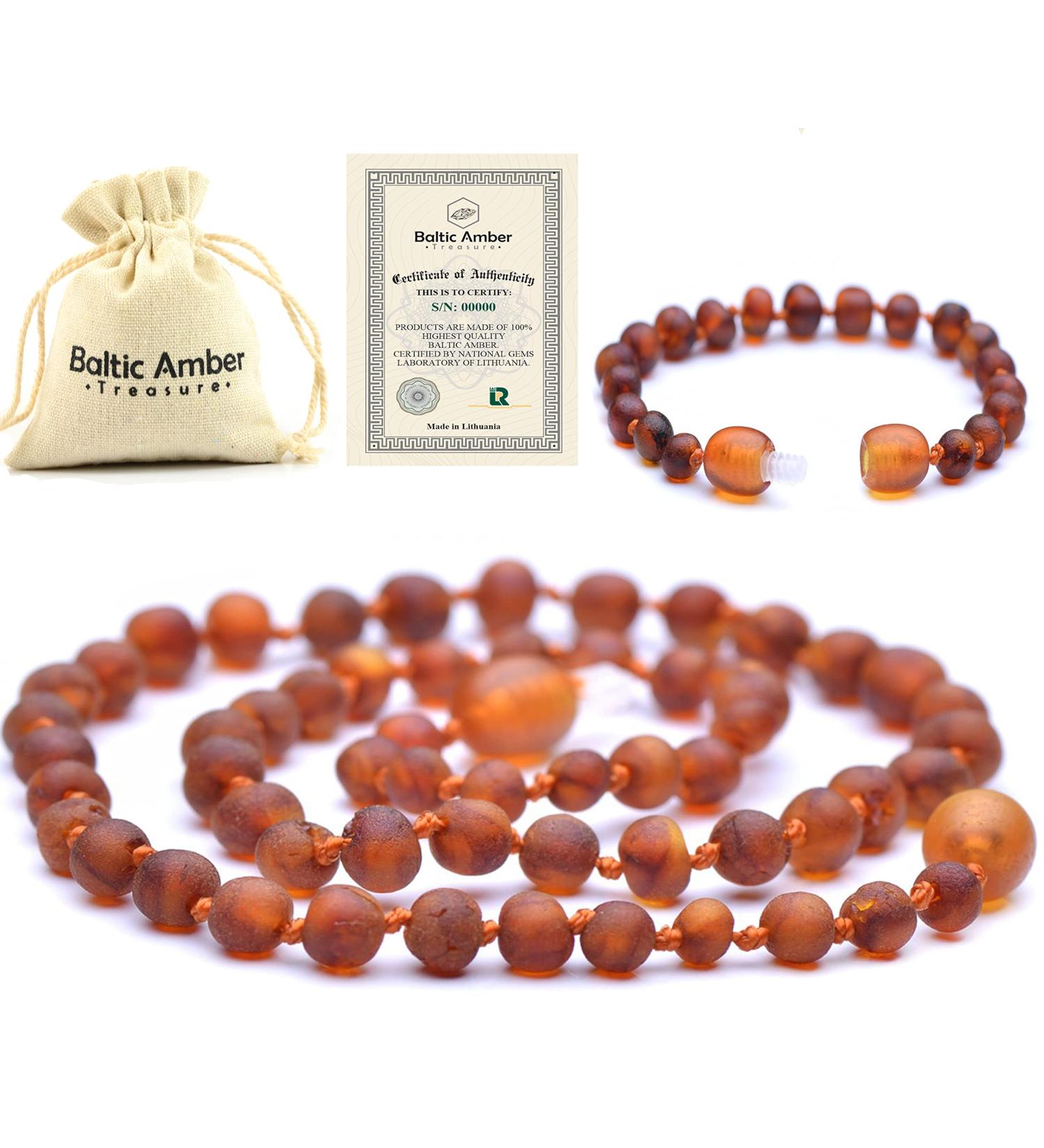 Baltic Amber Necklace and Bracelet Gift Set - Certified Authentic Natural Amber - Buy Online on GoSupps.com
