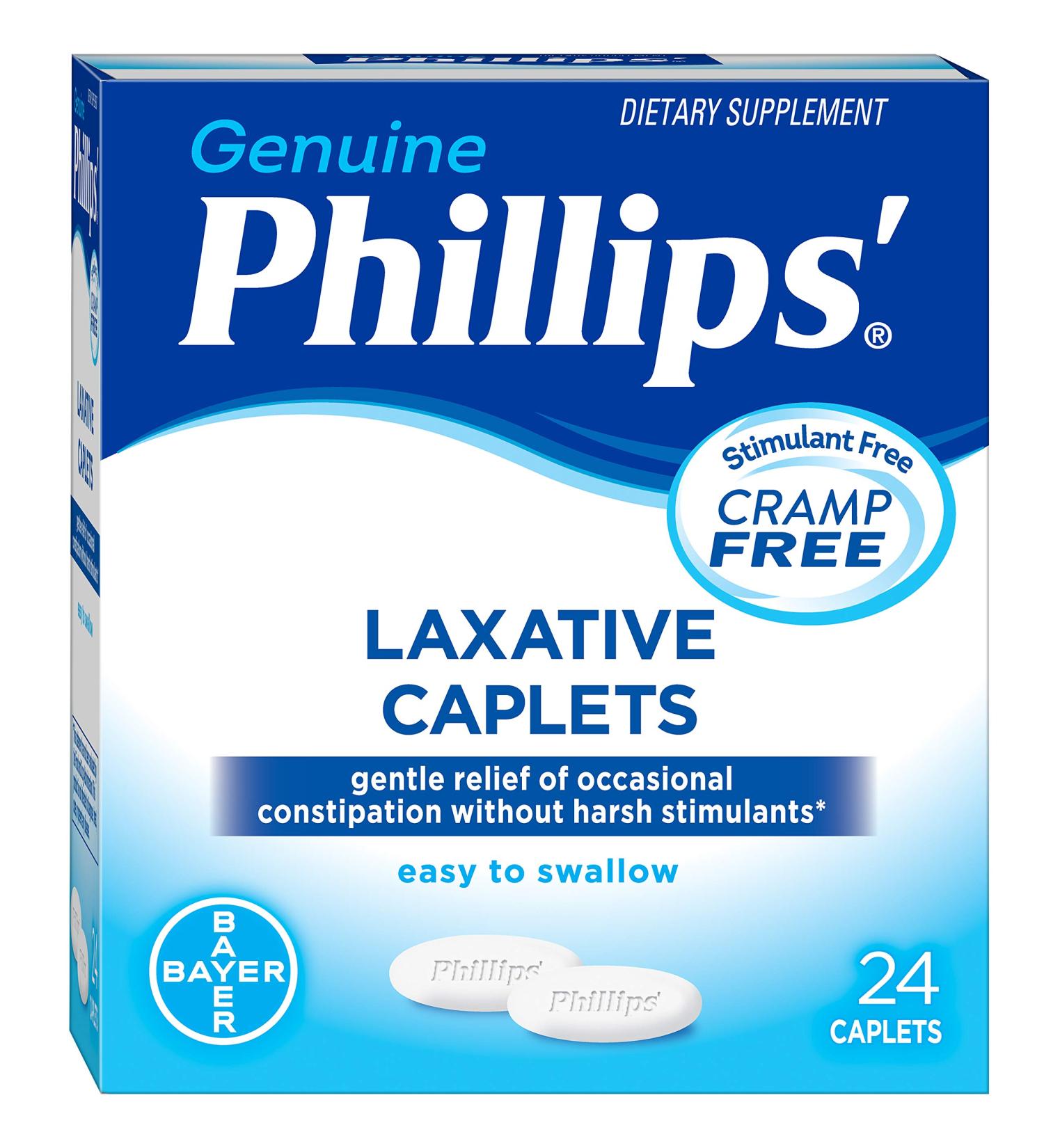 Phillips' Laxative Caplets - 24 Count Box - 500mg Strength Magnesium-McK - Buy Online on GoSupps.com