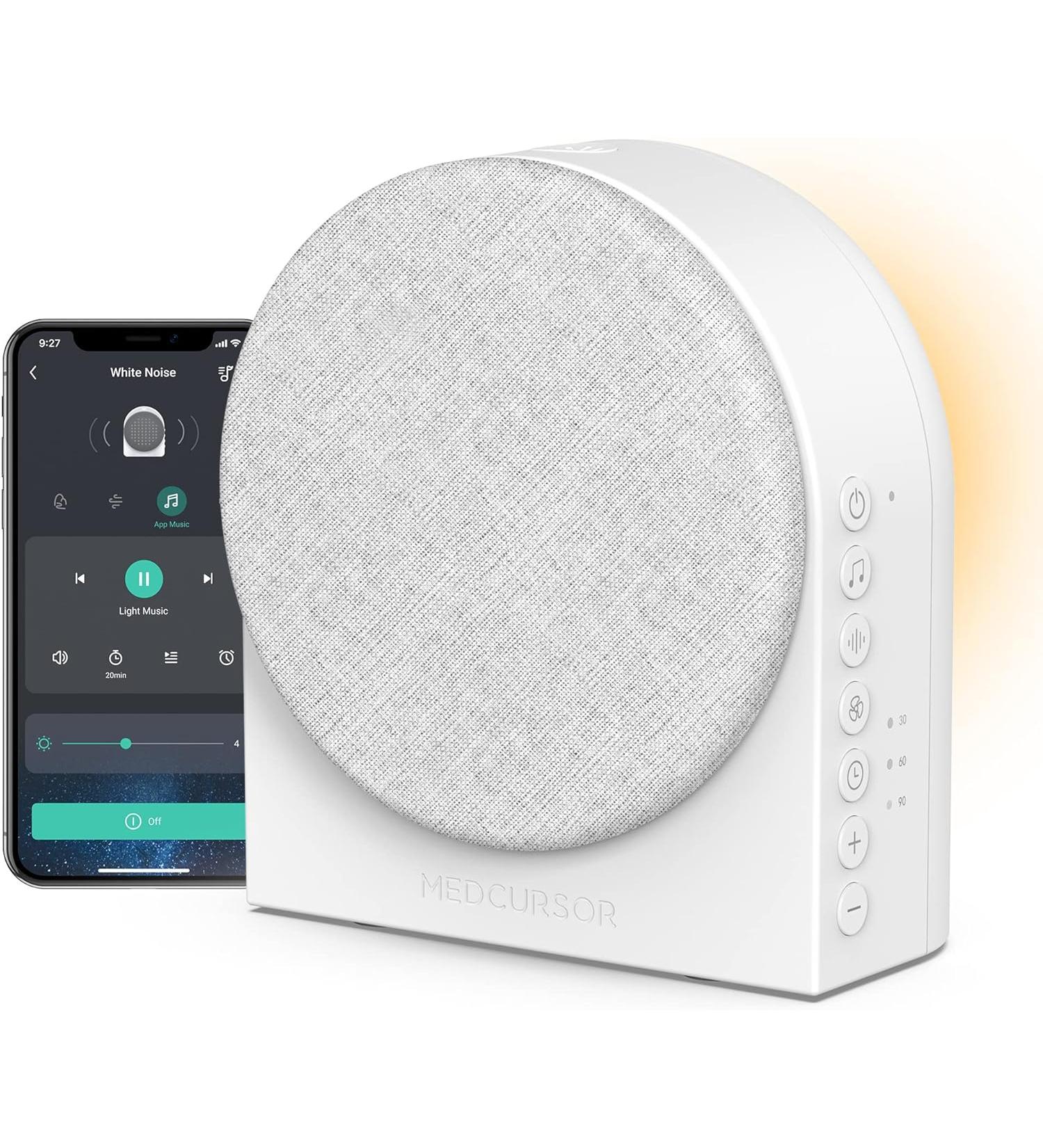 Medcursor Smart White Noise Machine with App Control | 39 HiFi Sounds | Night Light | for Baby & Adults - Buy Online on GoSupps.com