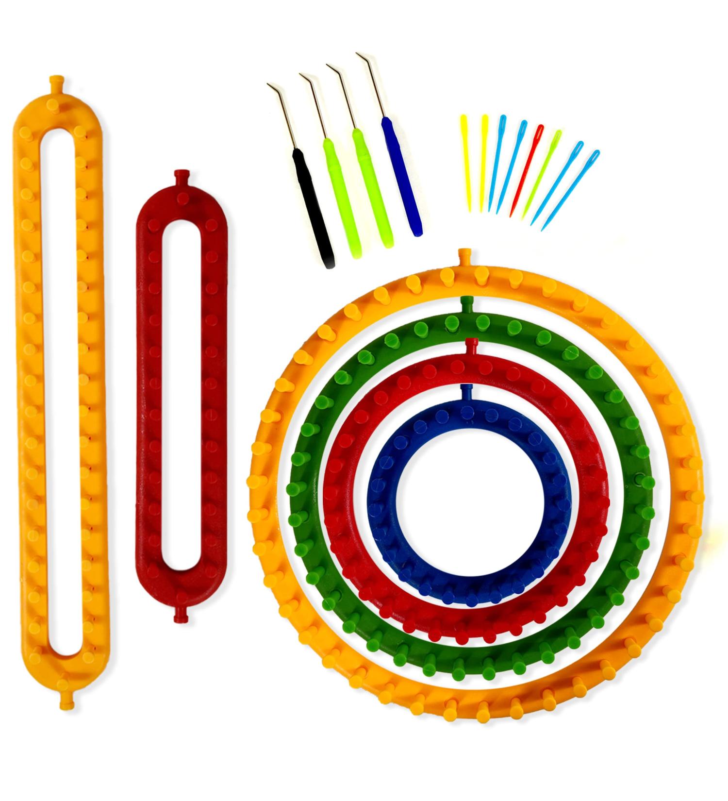 Olikraft Knitting Loom Tool Kit - Circular & Rectangular Looms with Picks and Darning Needle - Buy Online on GoSupps.com