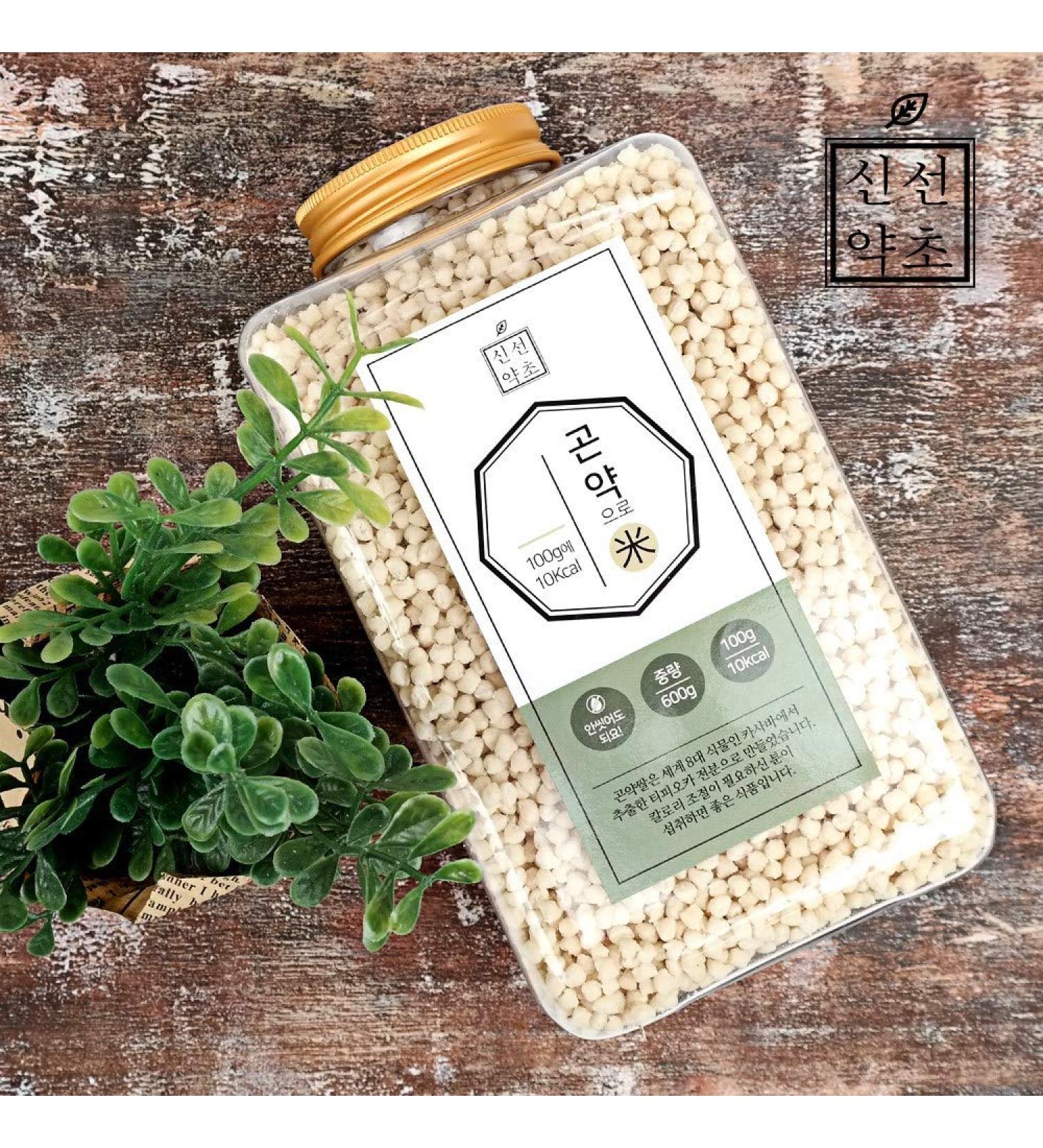 Sinsunherb Devil's-Tongue Jelly Rice | 600g | 1 Container Low Cal & Low Carb Pre-Washed Weight Loss Supportive Food