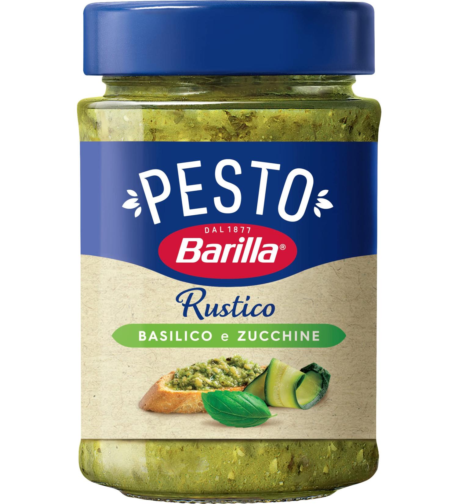 Barilla Pesto Rustico Basilico & Zucchine 200g | Gluten-Free Vegan Italian Pasta Sauce with Basil & Zucchini | International Shipping Available - Buy Online on GoSupps.com
