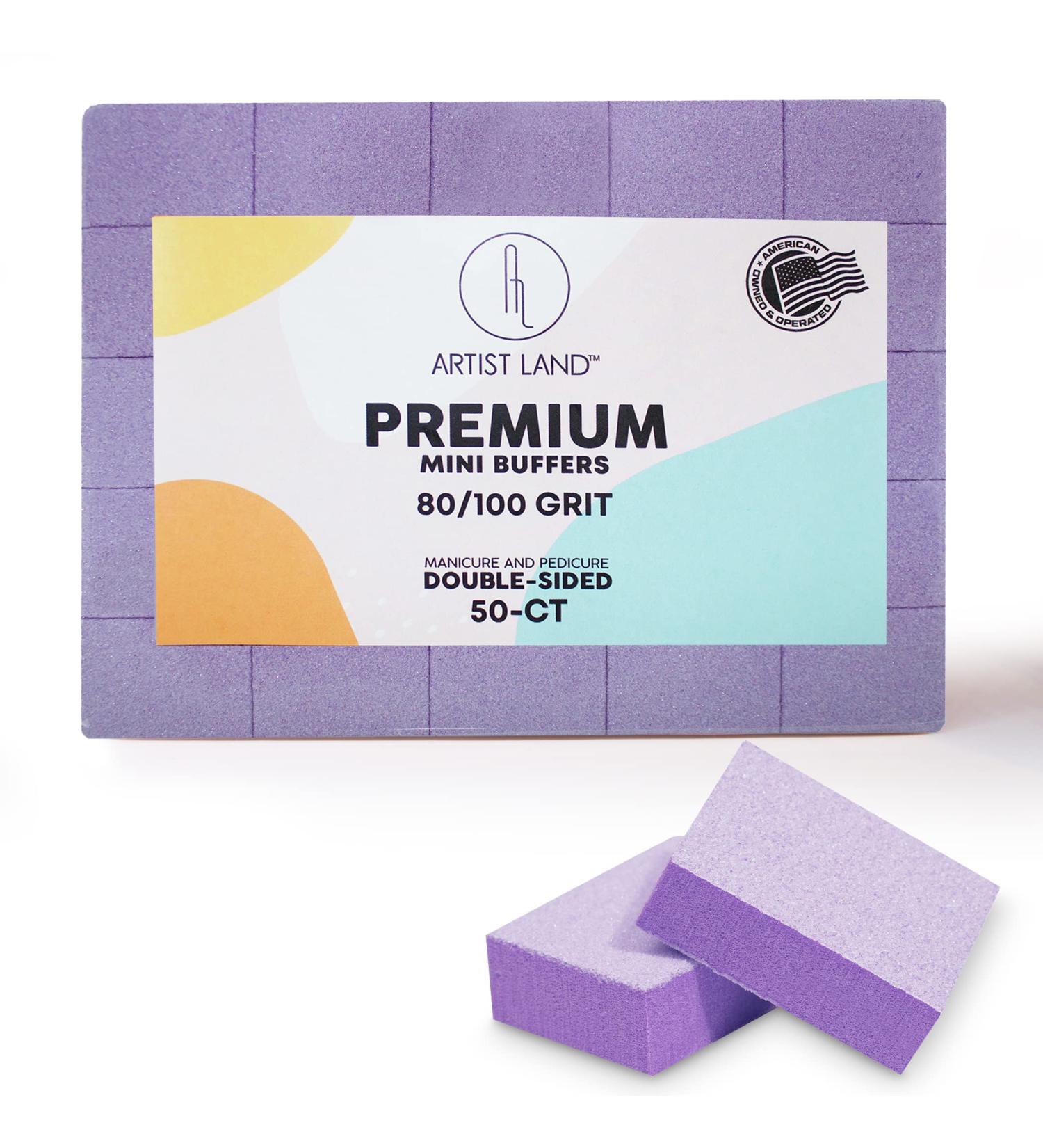Artist Land Purple Mini Buffer Set 80/100 Grit - 50 Ct Professional Grade Nail Buffing Blocks for Gel Acrylic Polish - Double-Sided Pack - Salon Quality Pre-Application Buffer Blocks - Purple - Buy Online on GoSupps.com