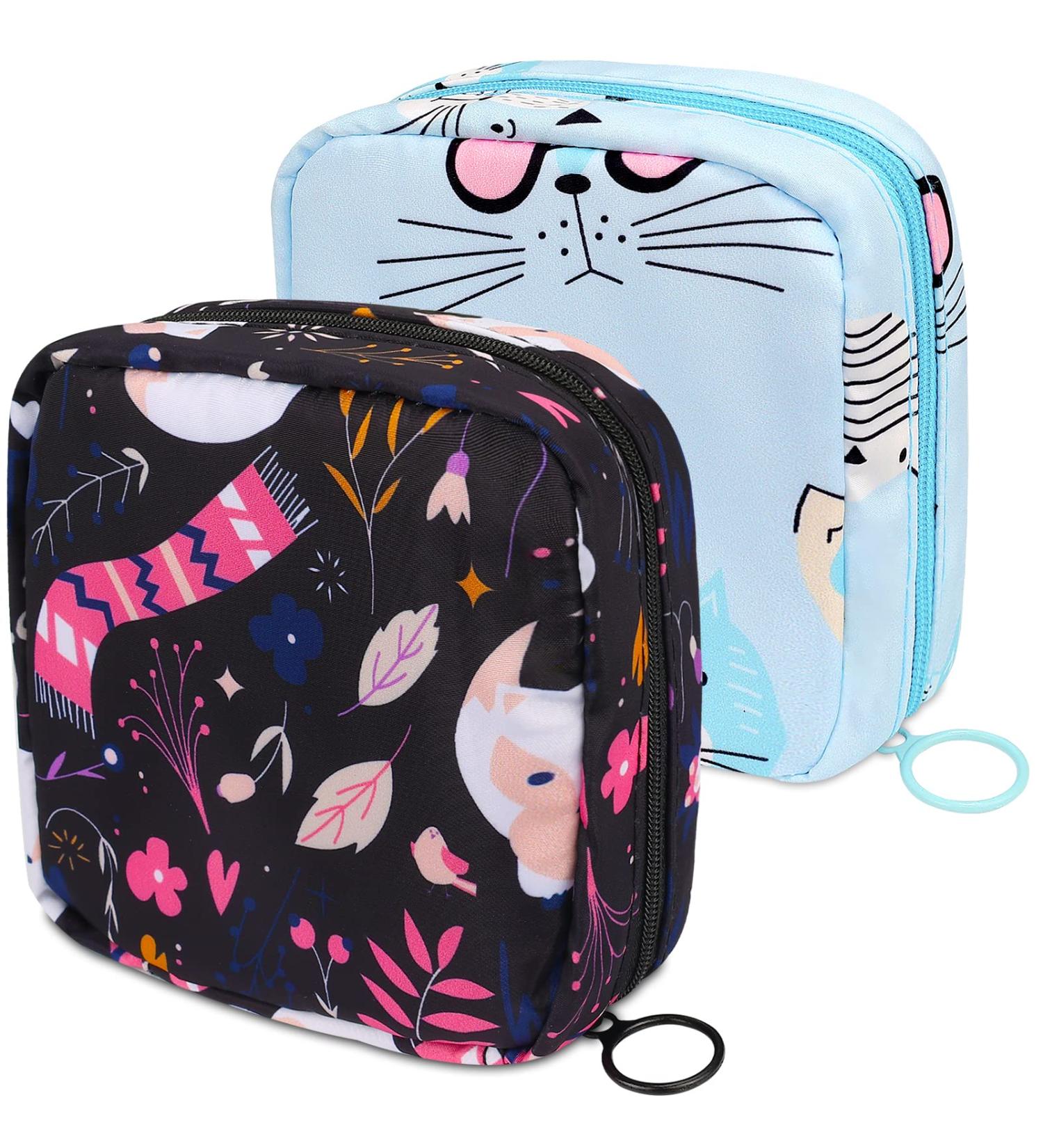 Lestp 2PCS Menstrual Pad Storage Bags - Waterproof Period Pouch & Menstrual Cup Holder for Teen Girls. Ideal Tampon Bag for School & Purse. Perfect First Period Bag for Women - Buy Online on GoSupps.com
