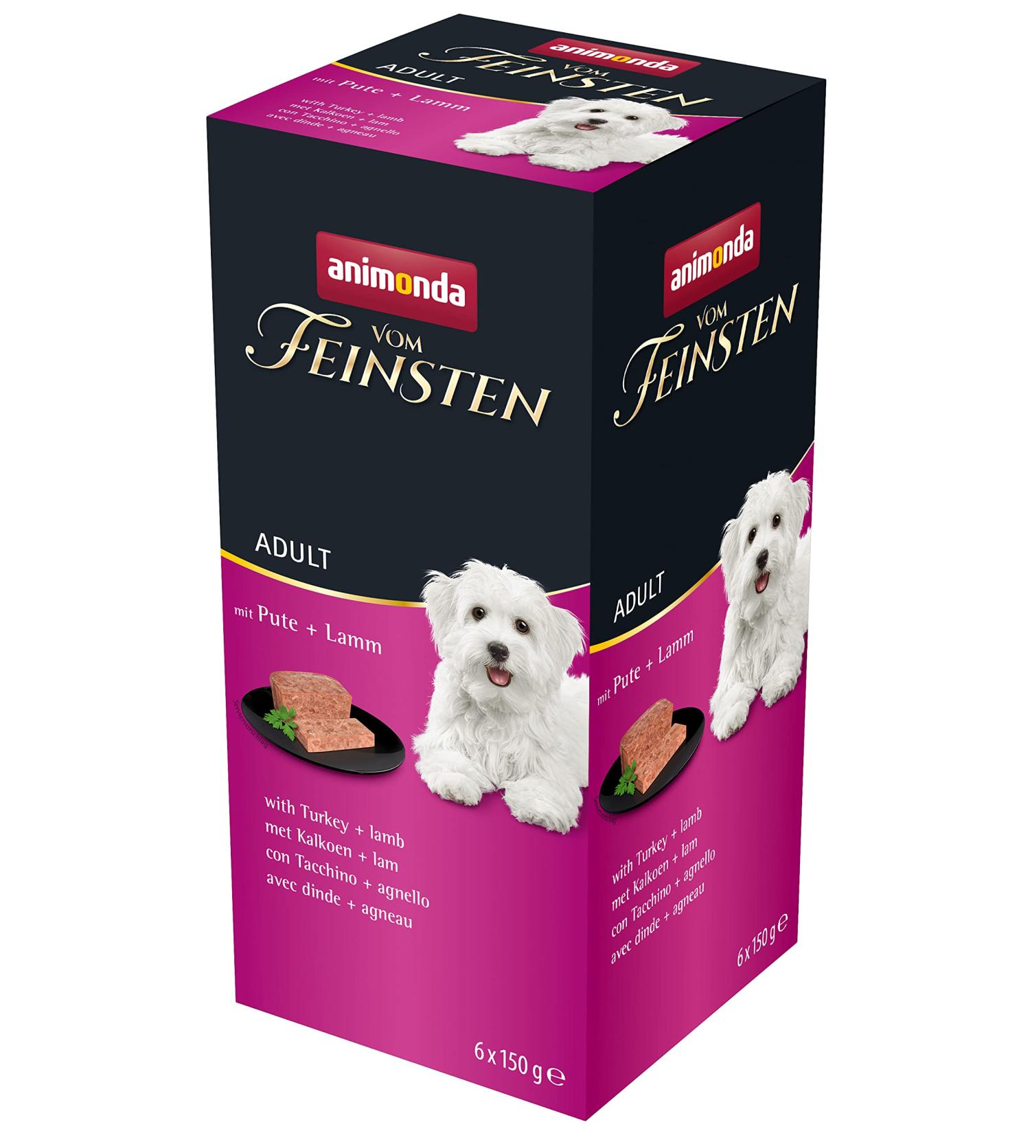Animonda Finest Adult Dog Food Wet - Turkey & Lamb 6 x 150g | Premium Nutrition for Dogs - Buy Online on GoSupps.com
