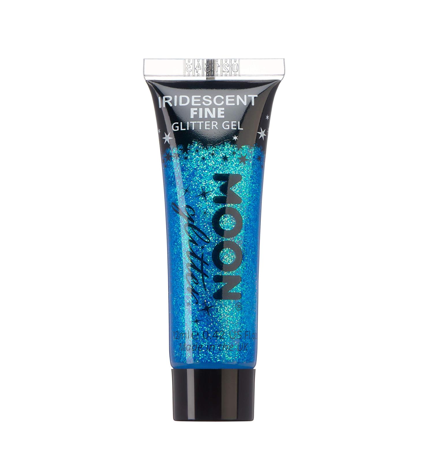 Moon Glitter Iridescent Blue Fine Glitter Gel - 12ml - For Face, Body, Hair & Nails - Cosmetic Festival Glitter Paint - Buy Online on GoSupps.com
