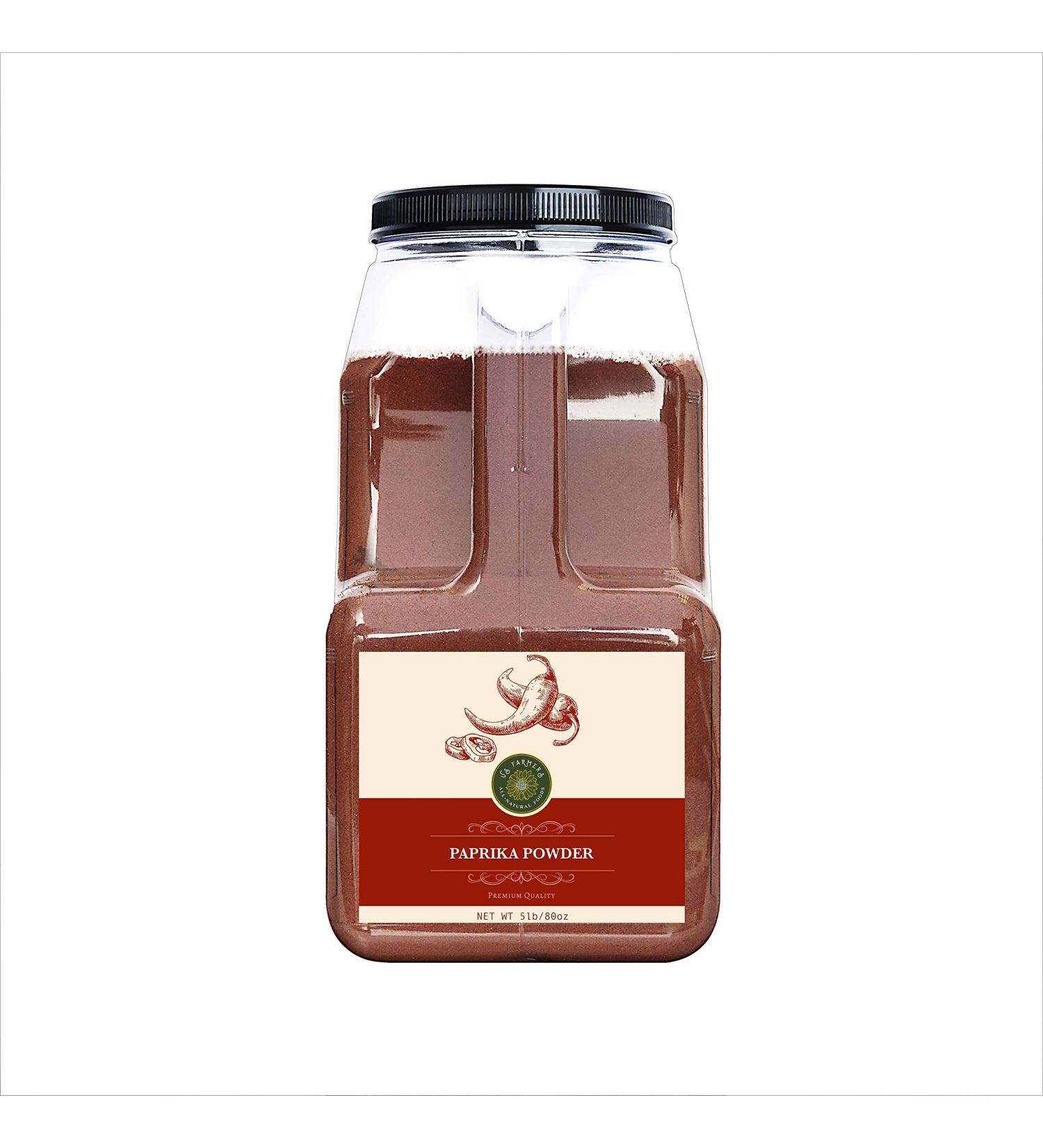 US-FARMERS Natural Premium Paprika Powder 5 Lbs Jar - Sealed Chefs' Choice for Food Service Business - Buy Online on GoSupps.com