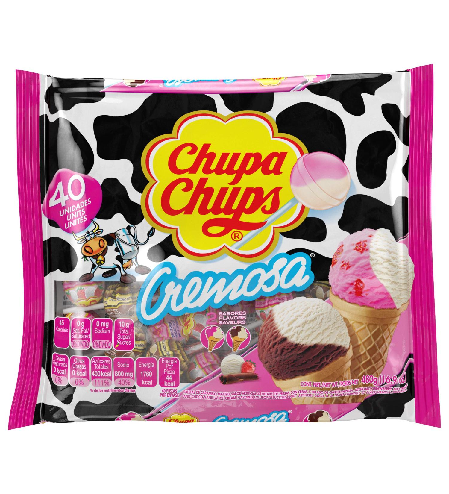 Chupa Chups Lollipops Candy - 40 Creamy Ice Cream Flavors for Kids & Adults - Perfect for Gifting, Parties, and Office - 40 Count - Buy Online on GoSupps.com