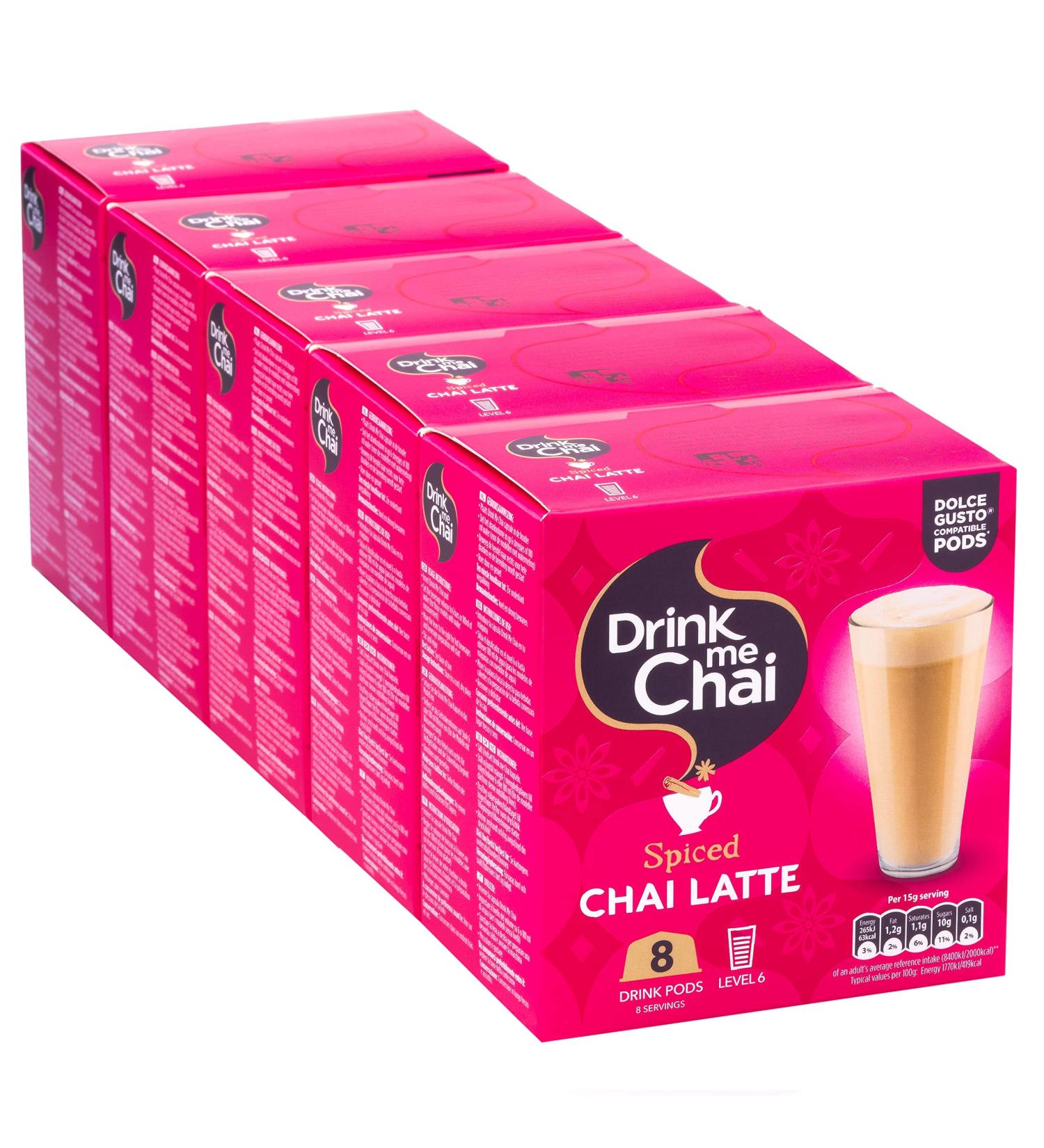 Drink Me Chai Spiced Chai Latte Dolce Gusto Compatible Pods - 40 Pods, 40 Servings - Buy Online on GoSupps.com