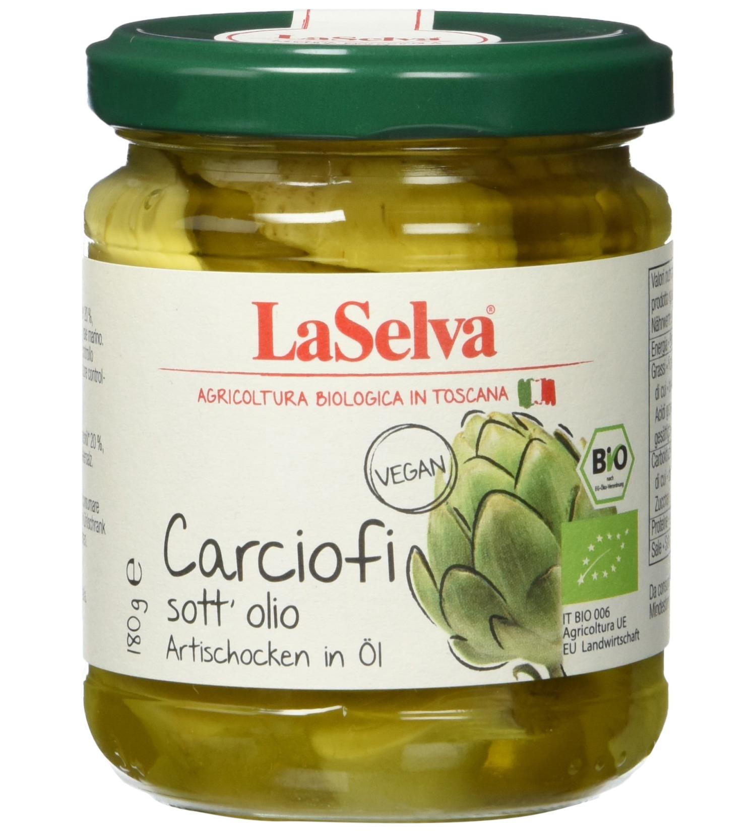 La Selva Organic Artichoke Quarters in Oil - 180g | Authentic Italian Delicacy - International Shipping Available - Buy Online on GoSupps.com