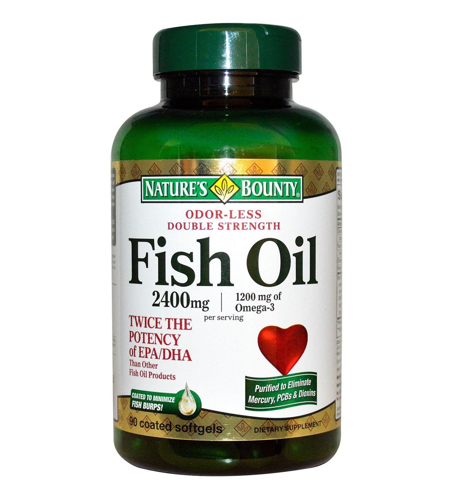 Nb Fish Oil 2400mg Oderle Size 90ct Nb Fish Oil 2400mg Double Strength Odorless Softgels 90ct Unscented 30 Count (Pack of 1)