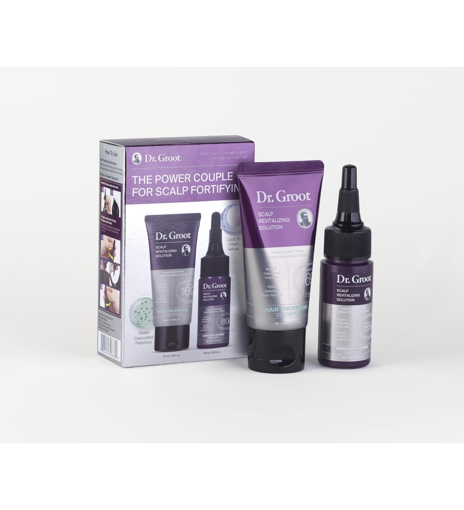 Dr. Groot Scalp Revitalizing Solution Travel Set | Hair Thickening Shampoo & Treatment | TSA Approved Korean Hair Care with Rosemary Oil - Buy Online on GoSupps.com