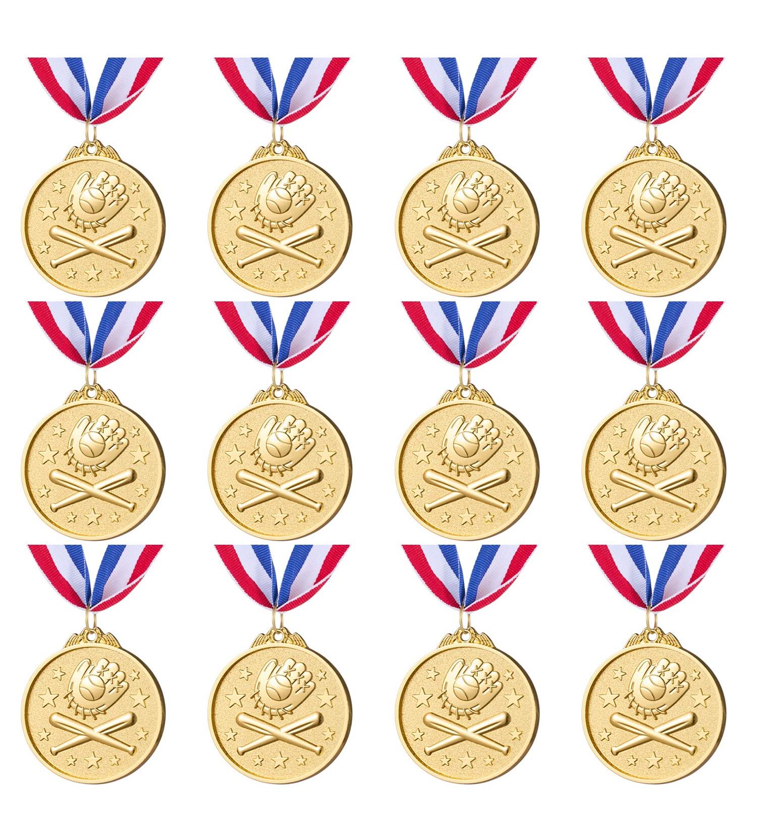 Abaokai 2-Inch Gold Award Medals - Set of 12 for Kids Sports, Baseball Games, Party Favors - Buy Online on GoSupps.com