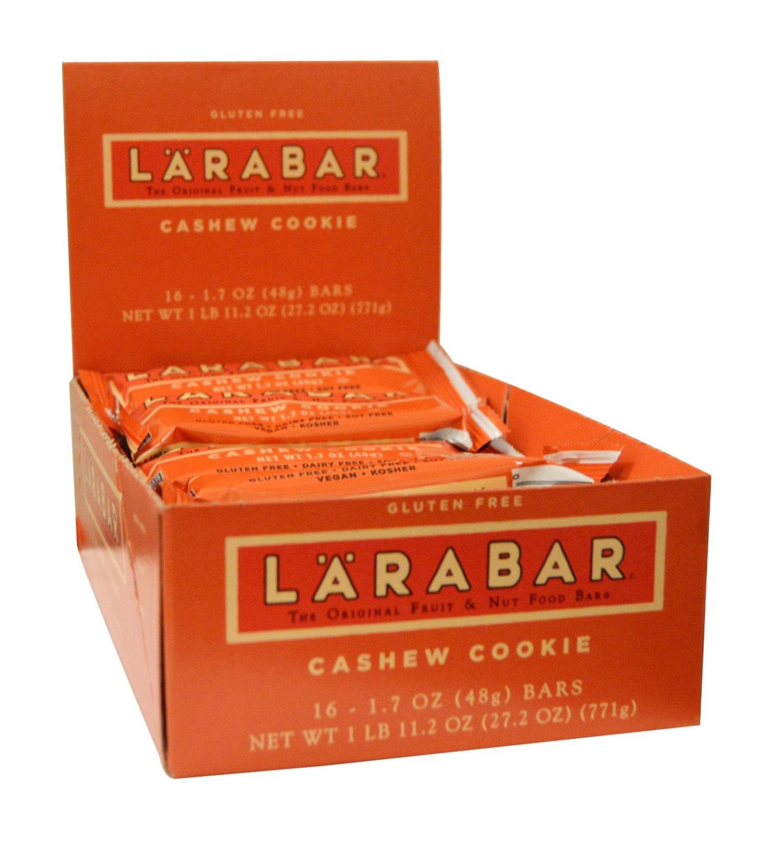 Larabar Cashew Cookie 1.7oz 16 Ct - Natural Snack Bar Pack - Gluten-Free & Vegan - Buy Online on GoSupps.com