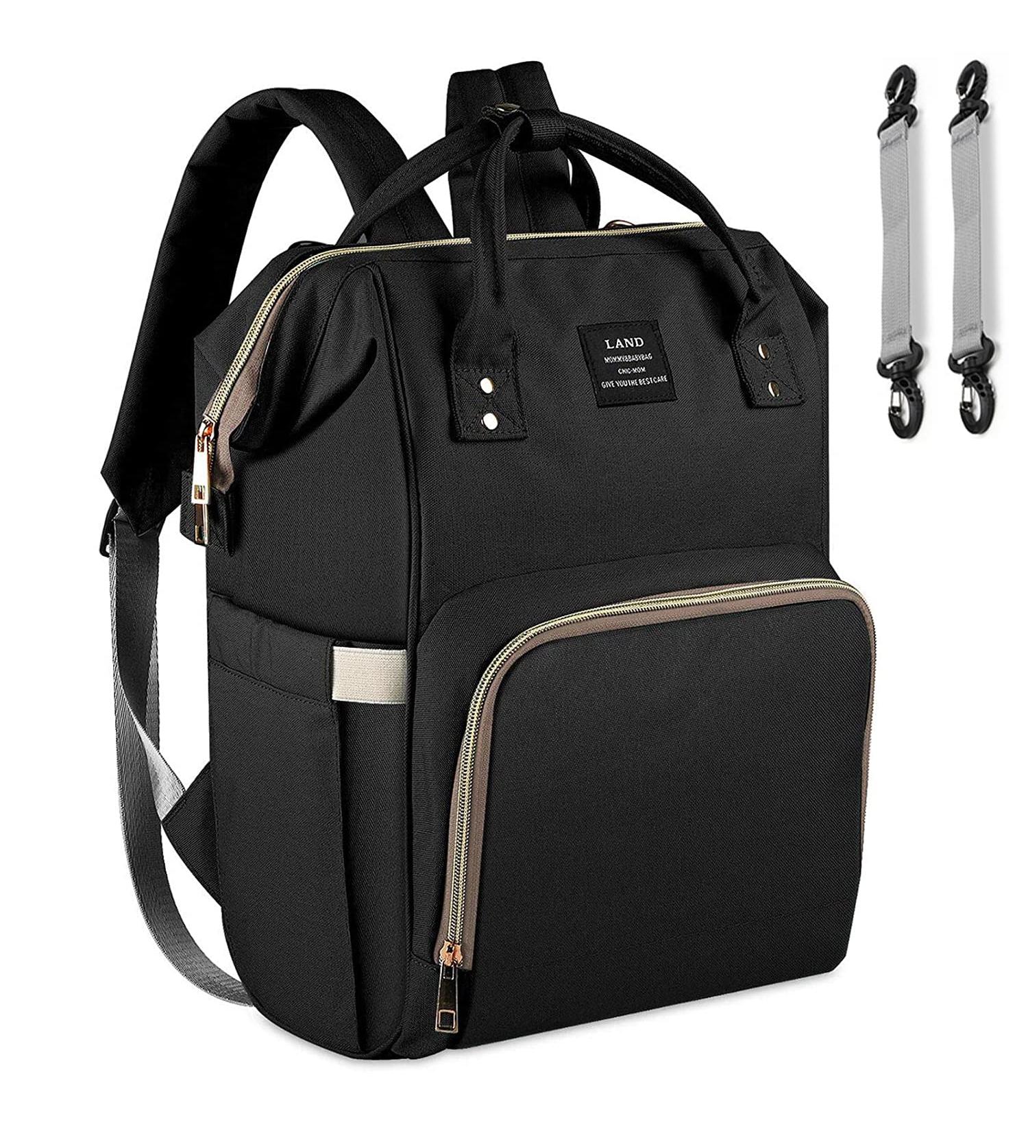 Ticent Diaper Bag Backpack - Large Multifunction Maternity Nappy Bag with Stroller Straps, Waterproof & Stylish Black - Buy Online on GoSupps.com