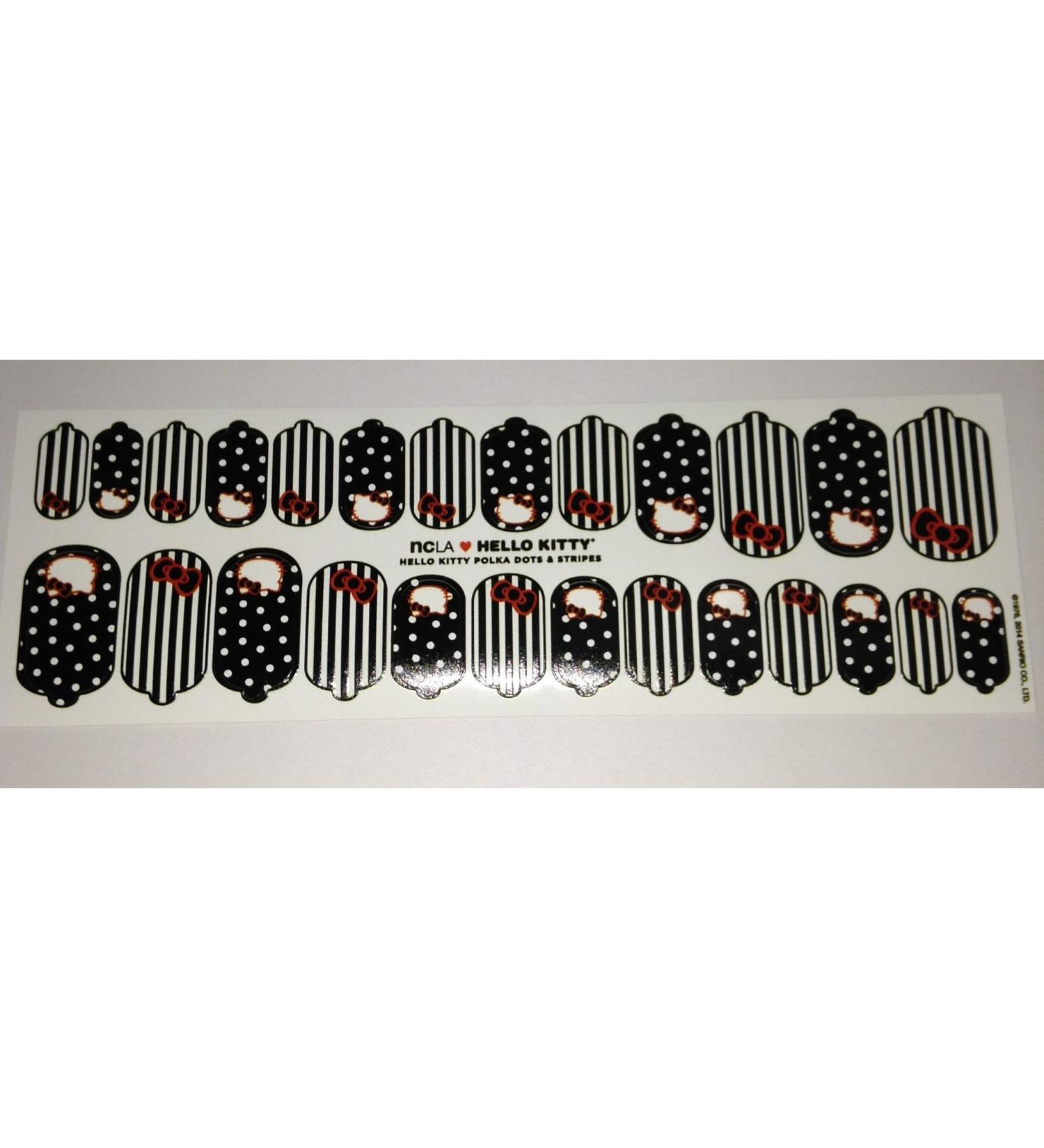 Hello Kitty Polka Dots and Stripes Nail Wraps and Free File
