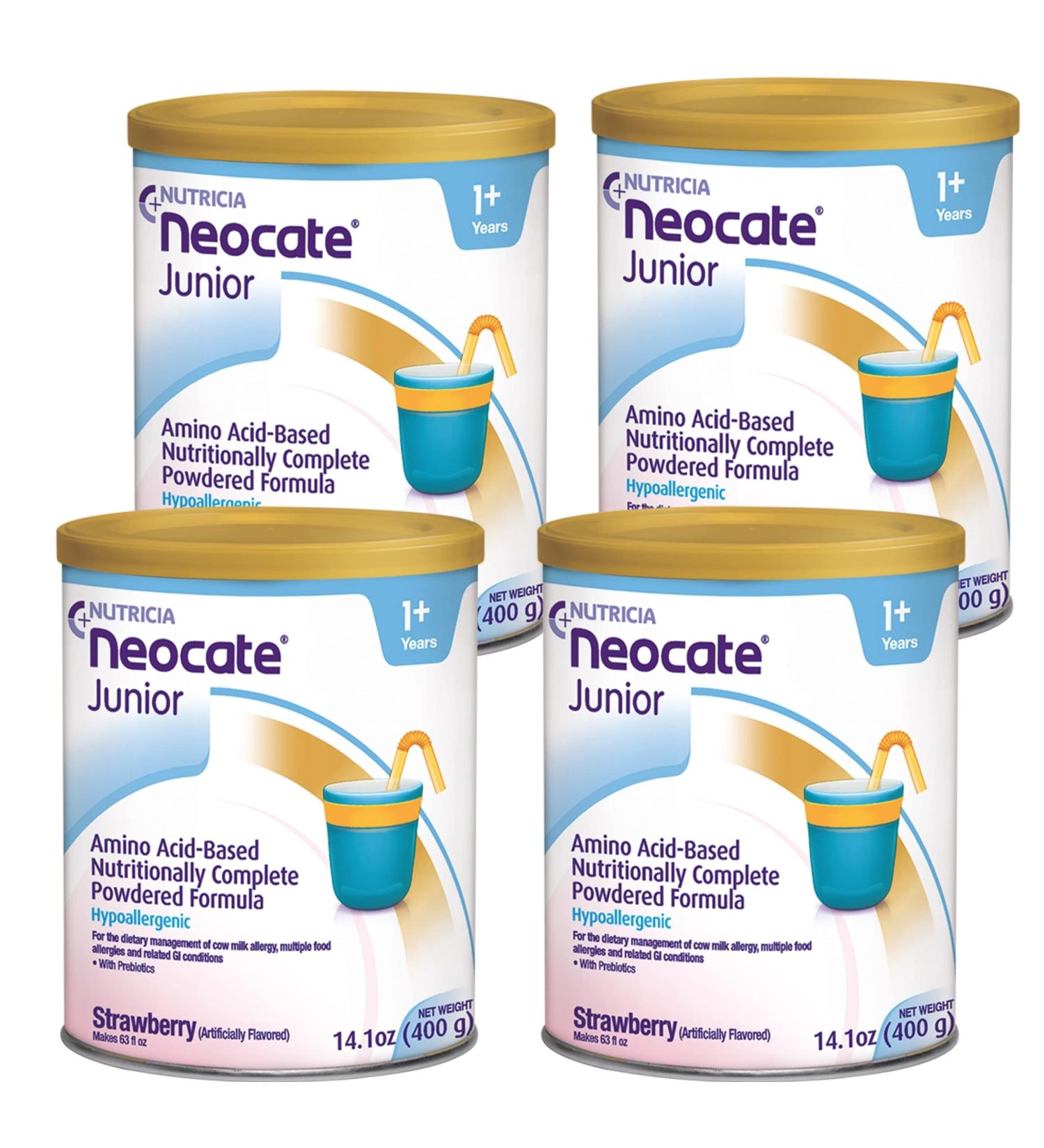 Neocate Junior Strawberry - Hypoallergenic Amino Acid Toddler Formula - 14.1 Oz Can (Case of 4) - Buy Online on GoSupps.com