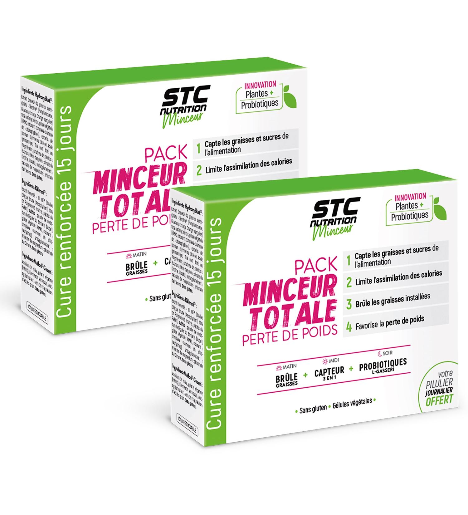 STC NUTRITION - Total Slimming Pack - 3 in 1 Weight Loss Treatment - Burns & Destocks Installed Fat - Vegan Friendly - Natural Active - Gluten Free - Pill Box Included - Pack of 2 - Buy Online on GoSupps.com