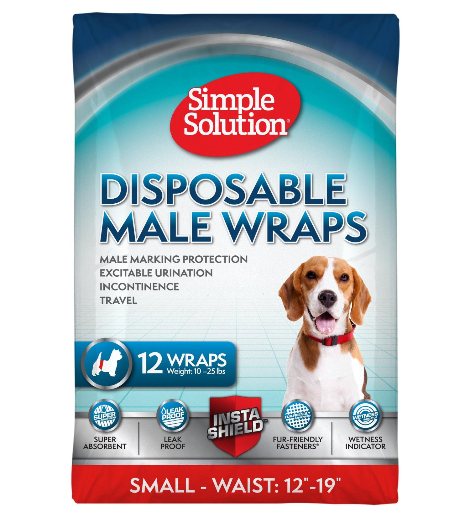 Simple Solution Disposable Dog Diapers for Males | Super Absorbent & Leak-Proof | Ideal for Incontinence & Marking - Buy Online on GoSupps.com