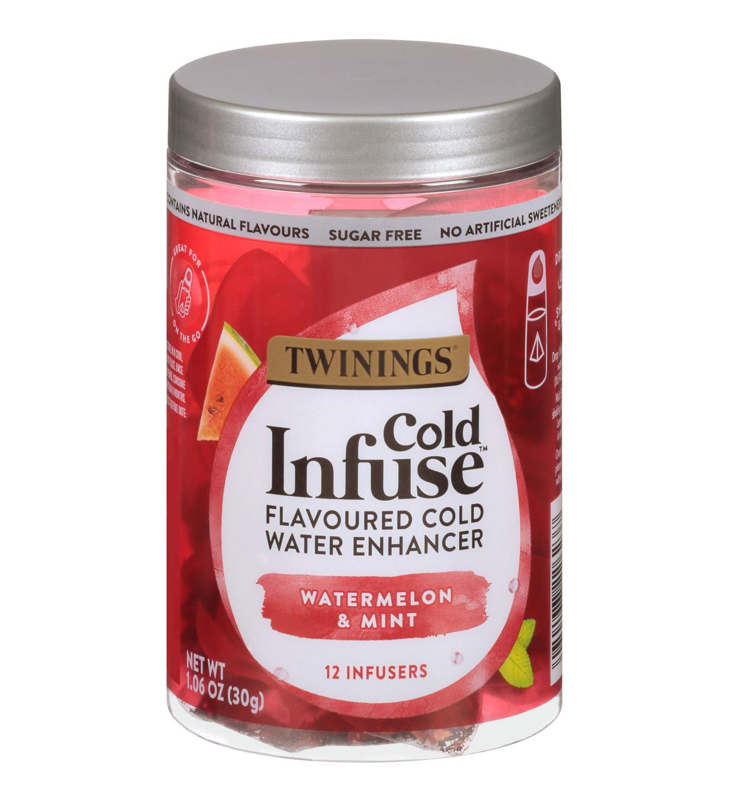 Twinings Cold Infuse Watermelon & Mint - 12 Flavored Infusers (1.06 oz) - Buy Online on GoSupps.com