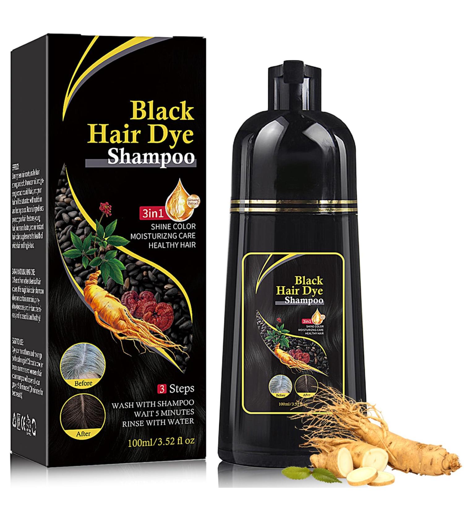 Instant Black Hair Dye Shampoo - 3 in 1 Color & Care for Gray Hair | Moisturizing & Long Lasting Repair - 100ml for Men & Women - Buy Online on GoSupps.com