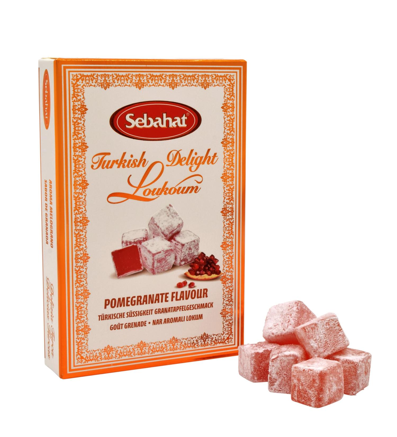 G dstuf Sebahat Turkish Delight Lokum in Gift Box (Pomegranate Flavor 200g) 12 Pieces