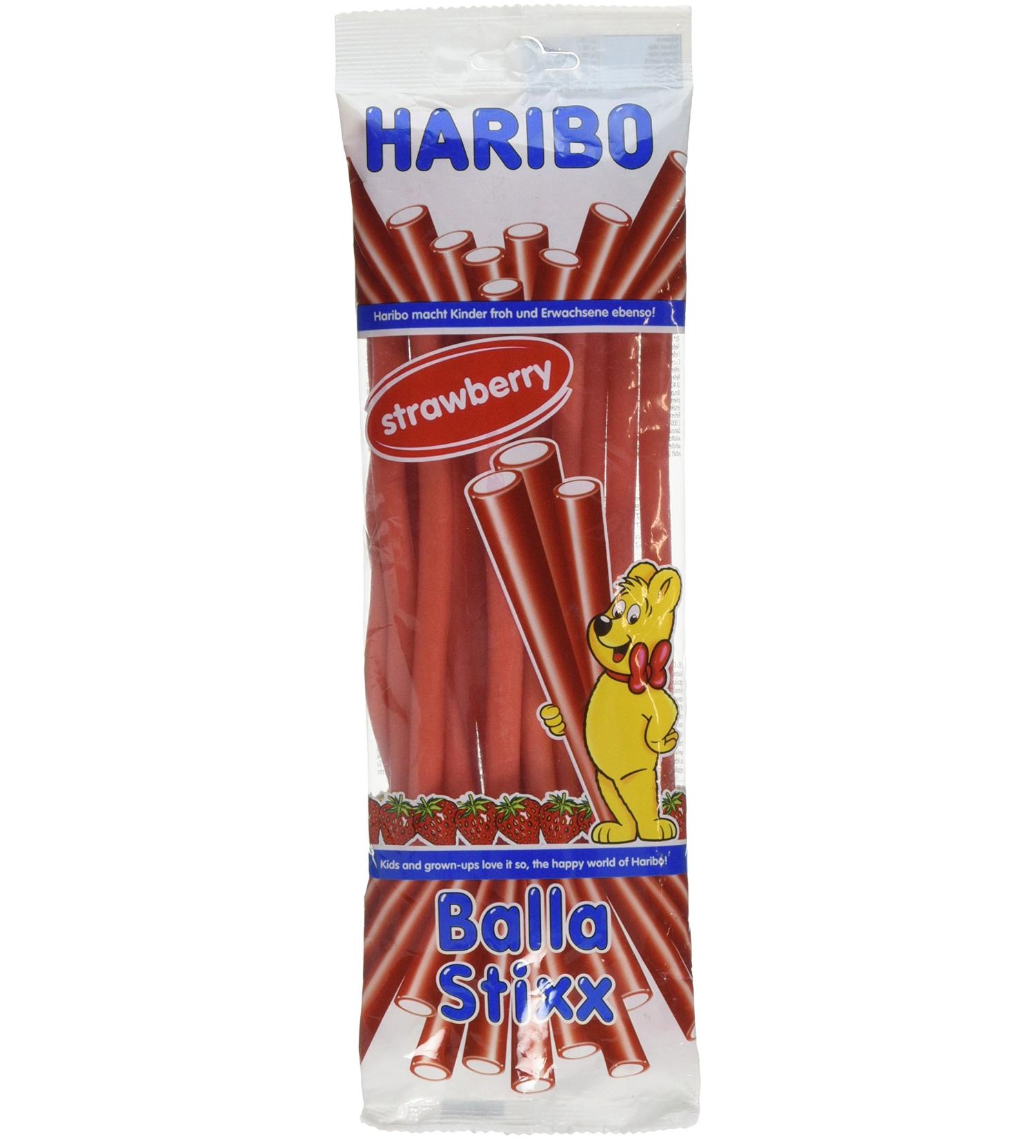 Haribo Suessware Fruit Gum Candy Balla Stixx Strawberry 200g - Buy Online | International Shipping - Buy Online on GoSupps.com