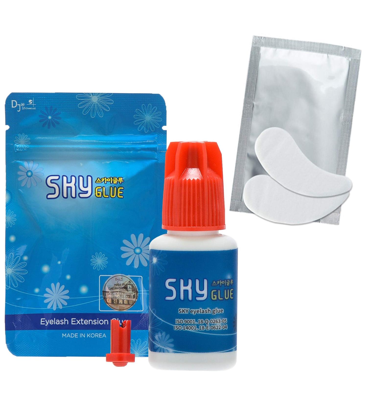 SKY Glue S+ Professional Black Adhesive for Eyelash Extensions with Gel Eye Patch - Long Lasting and Strong Bonding - Buy Online on GoSupps.com