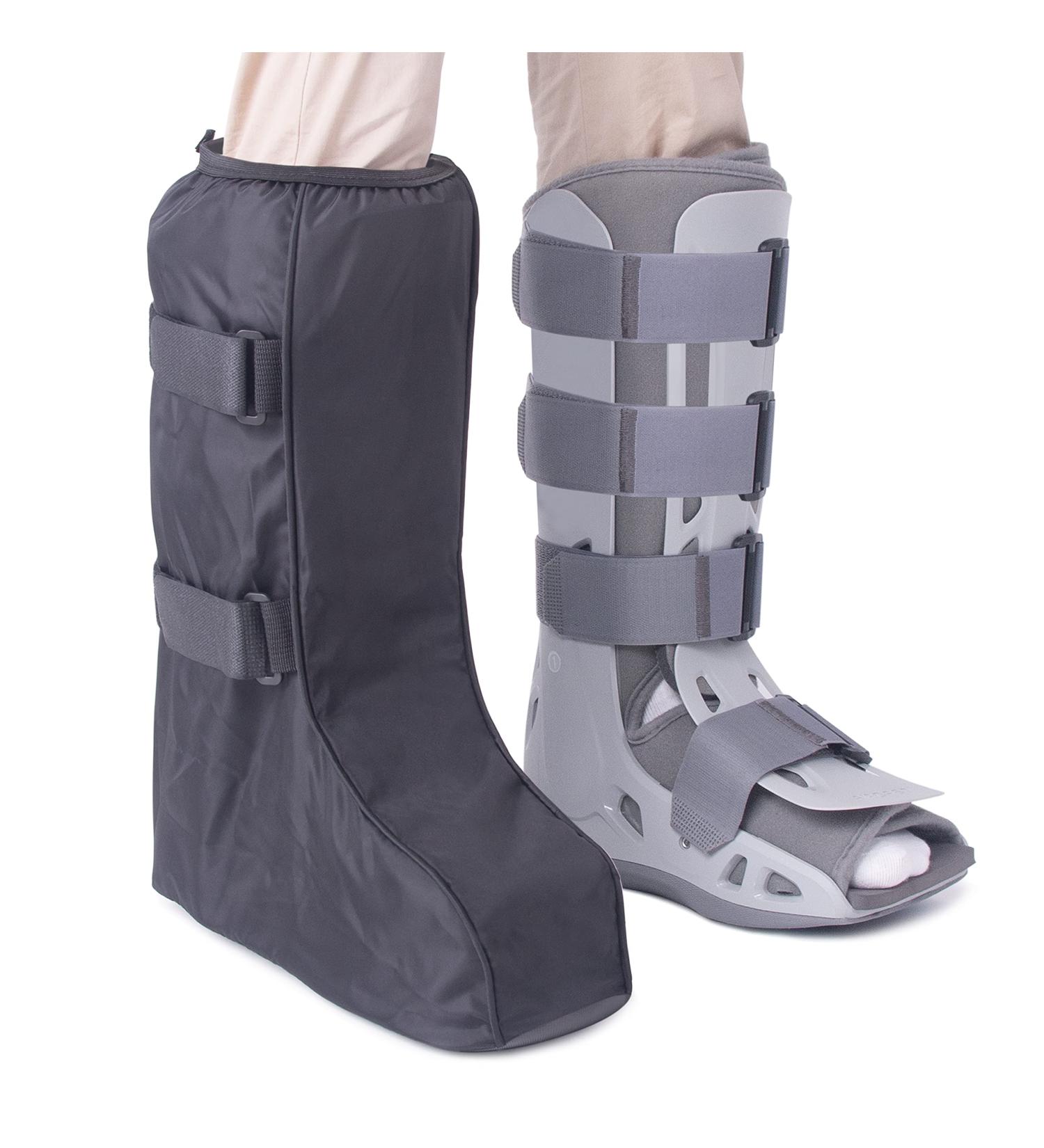 ARUNNERS Walking Boot Cover for Medical Brace - Black Tall Medium with Hook Loop - Buy Online on GoSupps.com