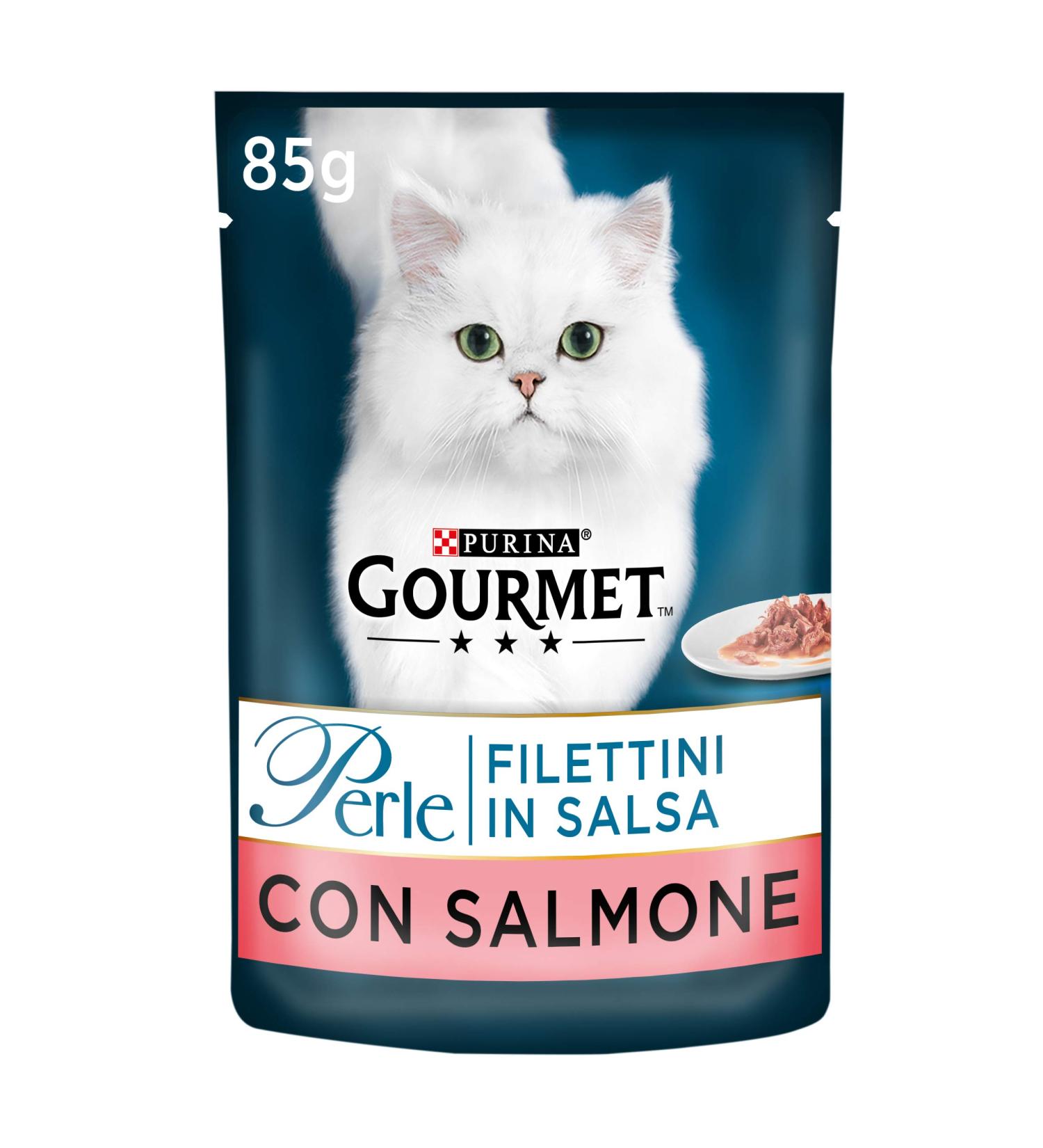 Purina Gourmet Salmon Fillet Pearls for Cats 24 x 85g Bags - Buy Online on GoSupps.com
