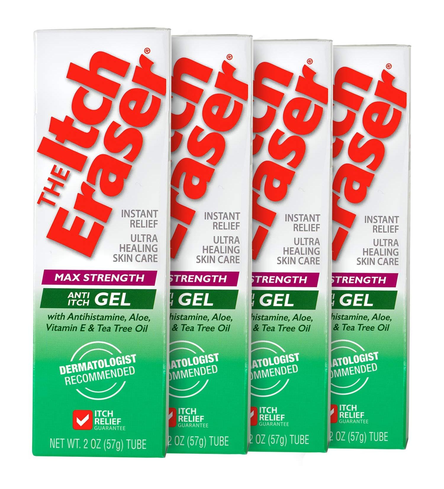 Itch Eraser Max Strength Gel 2 oz (Pack of 4) - Fast Relief for Itchy Skin - Buy Online on GoSupps.com