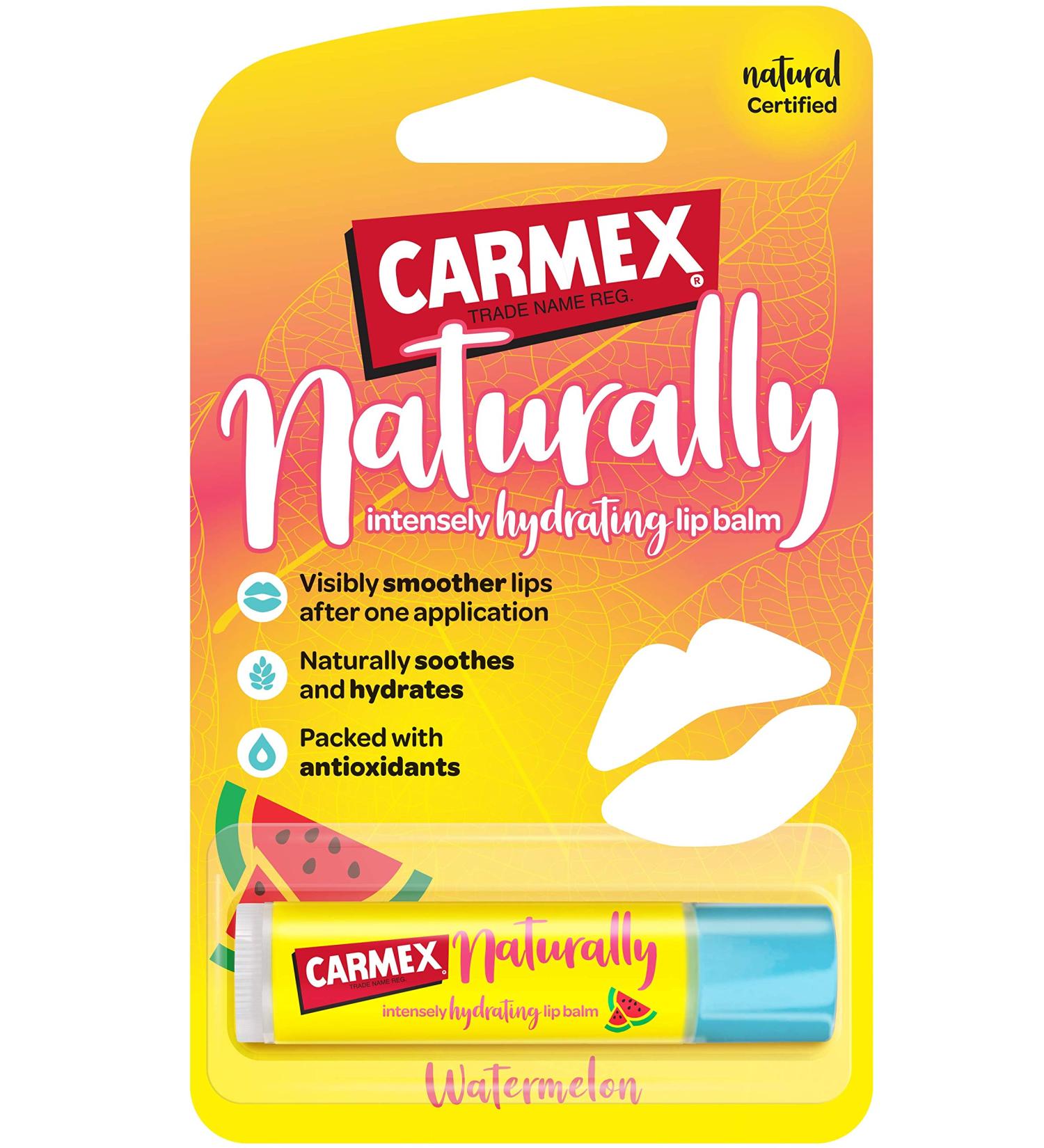CARMEX Naturally Watermelon Lip Balm Stick - Hydrating 4.25g - Soothing Relief & Refreshing Flavor (Pack of 1) - International Shipping Available - Buy Online on GoSupps.com