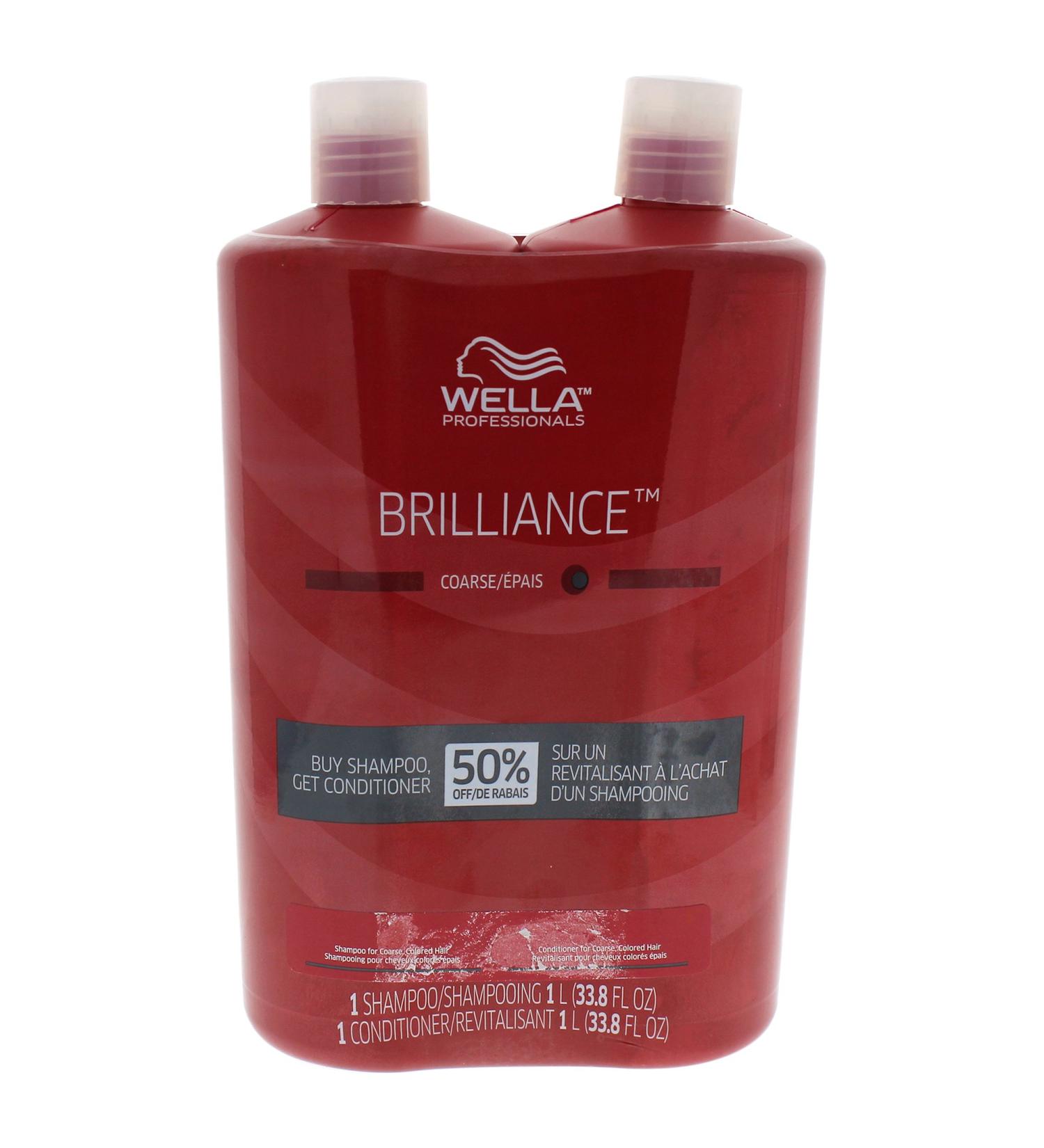 Wella Professionals Wella Brilliance Shampoo and Conditioner For Coarse Colored Hair Duo For Unisex 2 X 33.8 oz Shampoo Conditioner