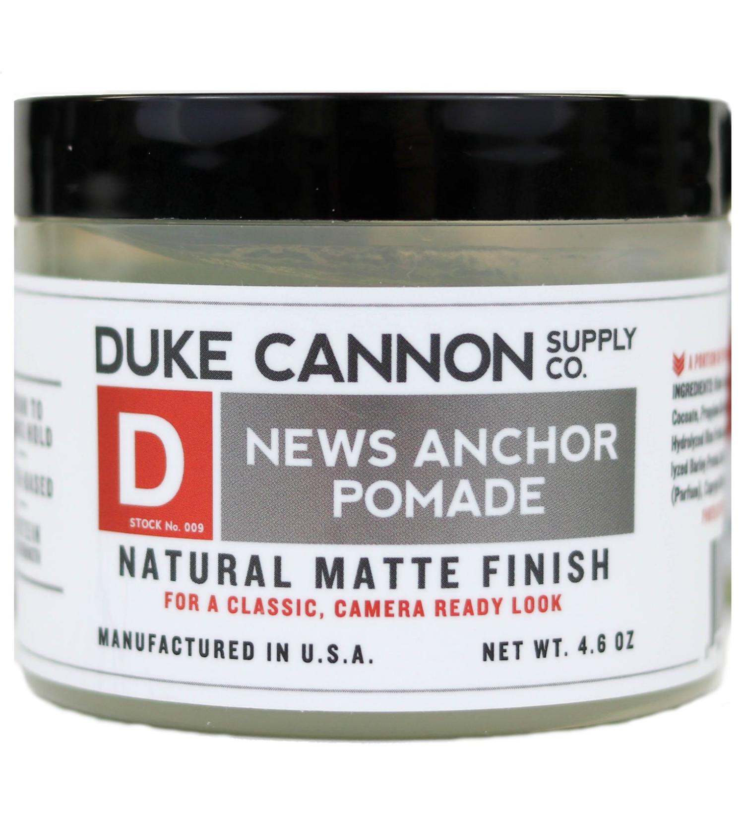 Duke Cannon News Anchor Pomade - Sandalwood & Citrus (4.6 oz) - Medium-to-Strong Hold, Natural Matte Finish for All Hair Types - Buy Online on GoSupps.com