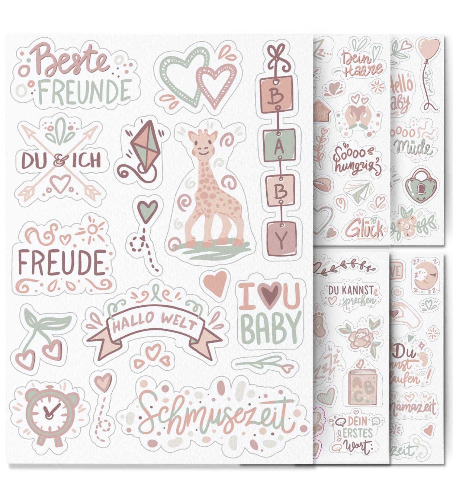 Sticker Baby by snaPmee - 133 Cute Stickers for Baby Albums & Gifts - Perfect for Boys & Girls - 8 A5 Sheets - Buy Online on GoSupps.com
