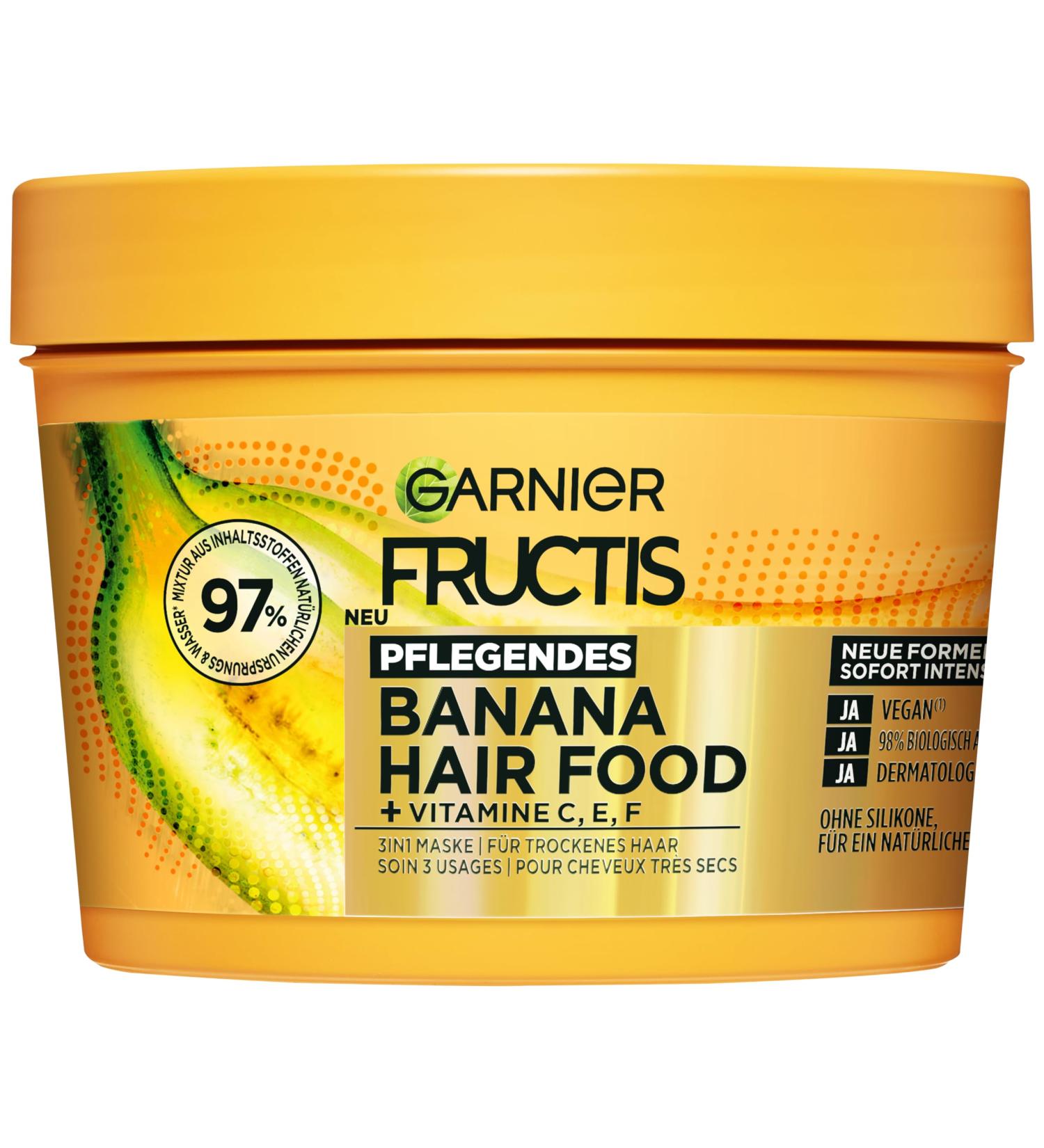 Garnier Fructis Nourishing Bananas Leave-In Treatment | 3 in 1 Hair Food for Dry Hair | Silicone-Free 400ml - Buy Online on GoSupps.com