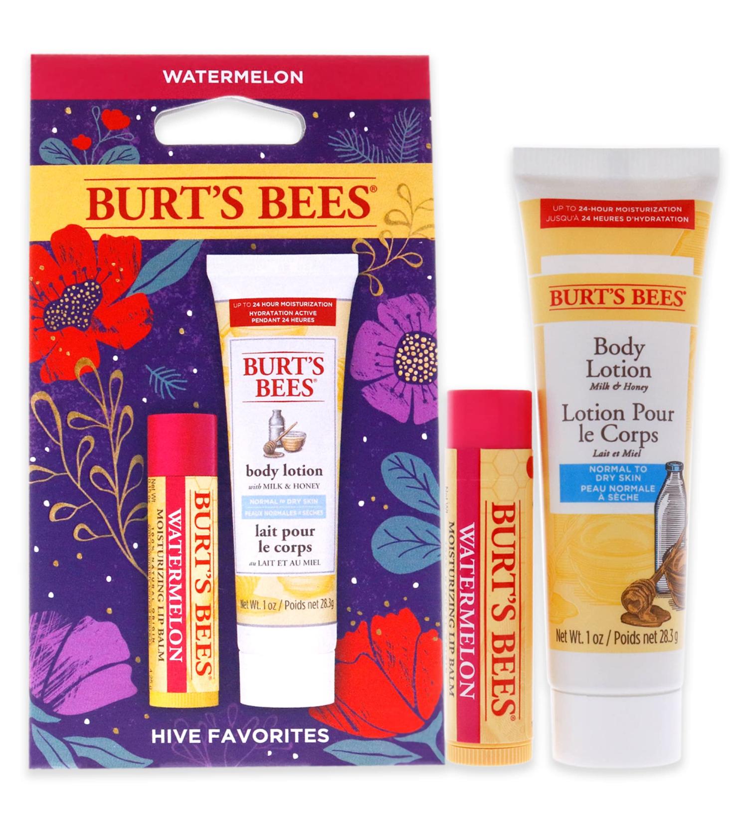 Buy Burt's Bees Hive Favorites Kit - Watermelon Lip Balm & Body Lotion | International Shipping Available - Buy Online on GoSupps.com