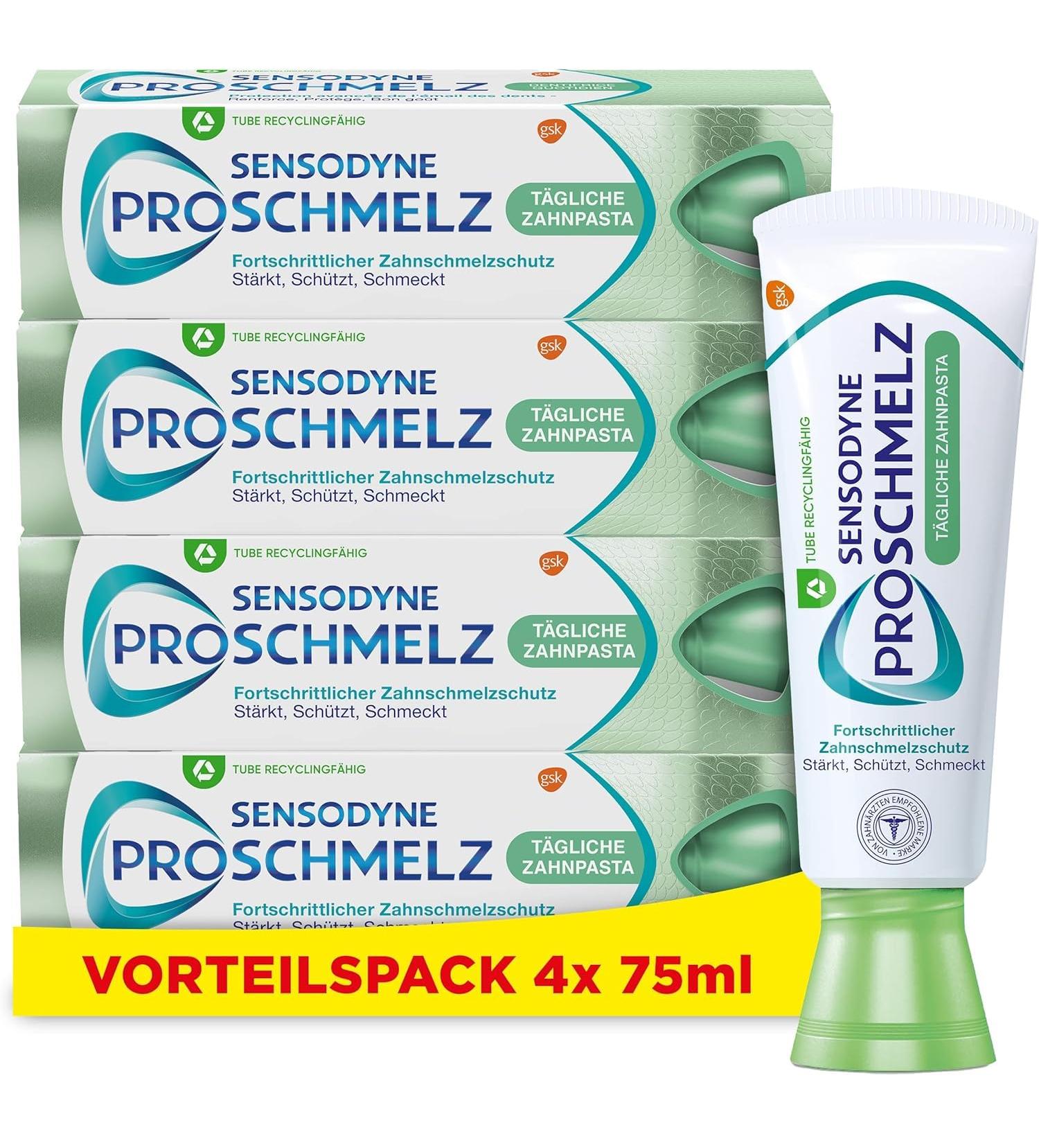 Sensodyne Proschmelz Daily Toothpaste 4x75ml | Advanced Tooth Protection & Strengthening | Buy Now - Buy Online on GoSupps.com