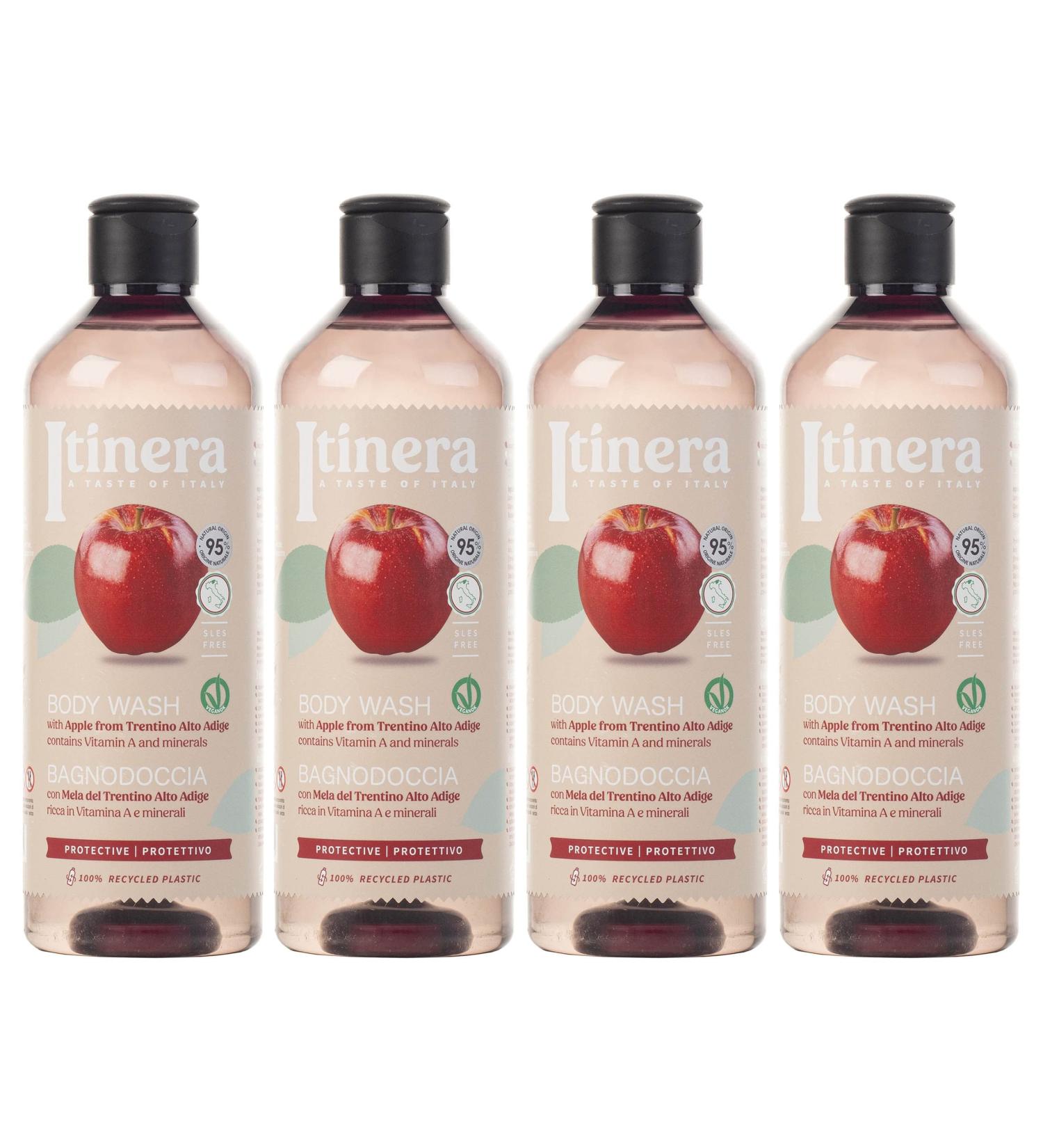  sarcia.eu ITINERA - Apple Trentino protective shower gel 95% natural ingredients 370 ml 4 pieces - Buy Online on GoSupps.com