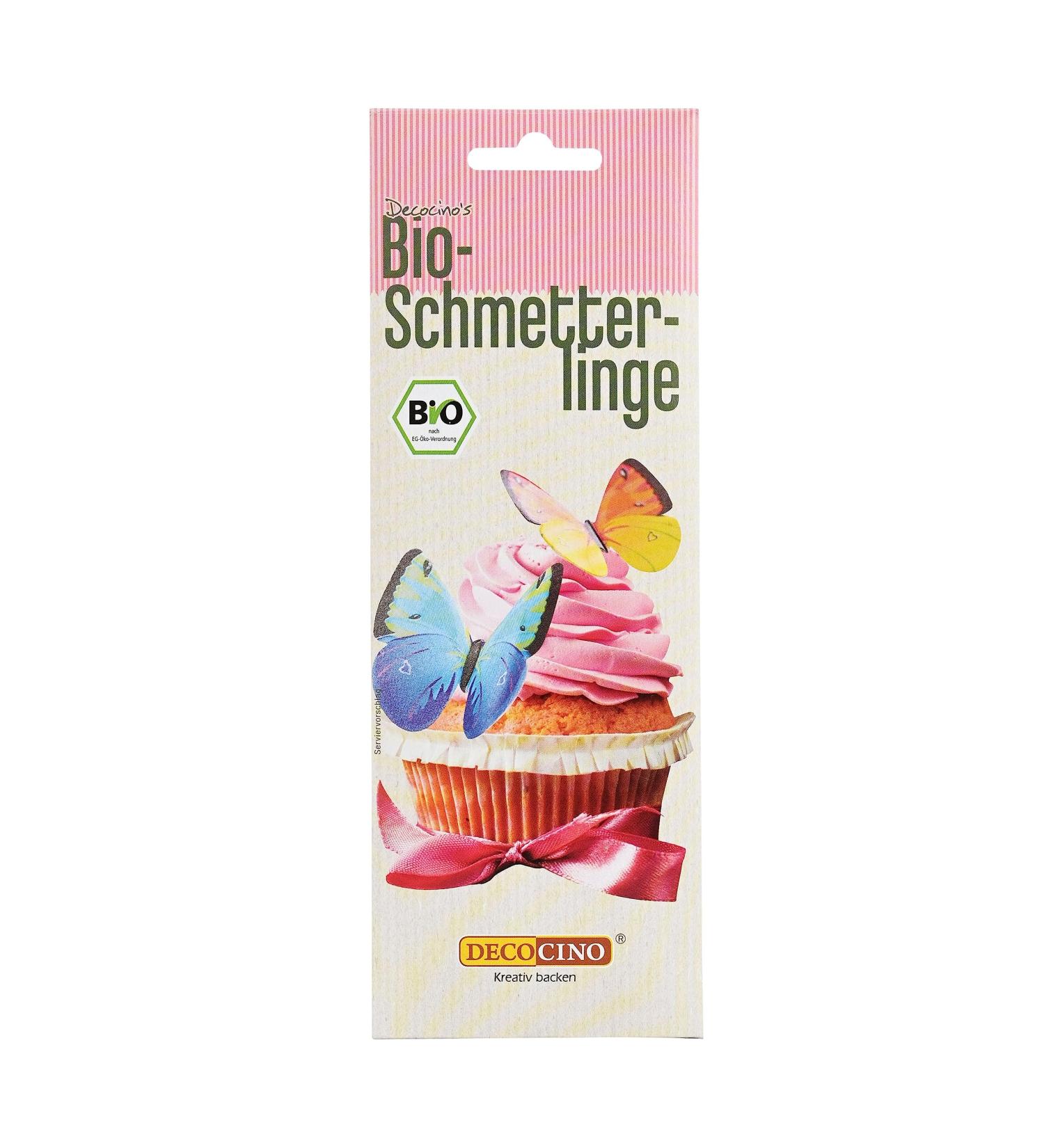 Organic Edible Butterflies by Decocino - 6 High-Quality Cake Decorations | 3D Oblate Back Decoration for Cakes Muffins & Cupcakes - Buy Online on GoSupps.com