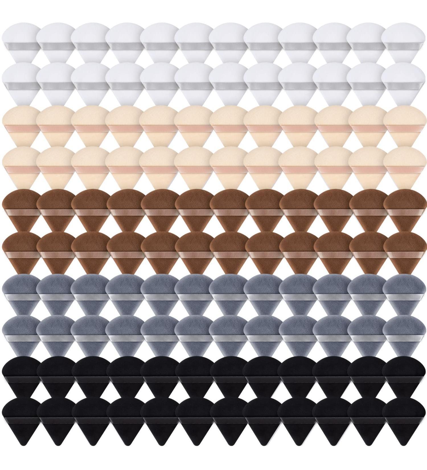 Skylety 120-Piece Soft Triangle Makeup Puff Set - Beauty Blender for Loose Powder Foundation & Contouring - Perfect Thanksgiving & Christmas Gift (5 Dark Colors - Buy Online on GoSupps.com