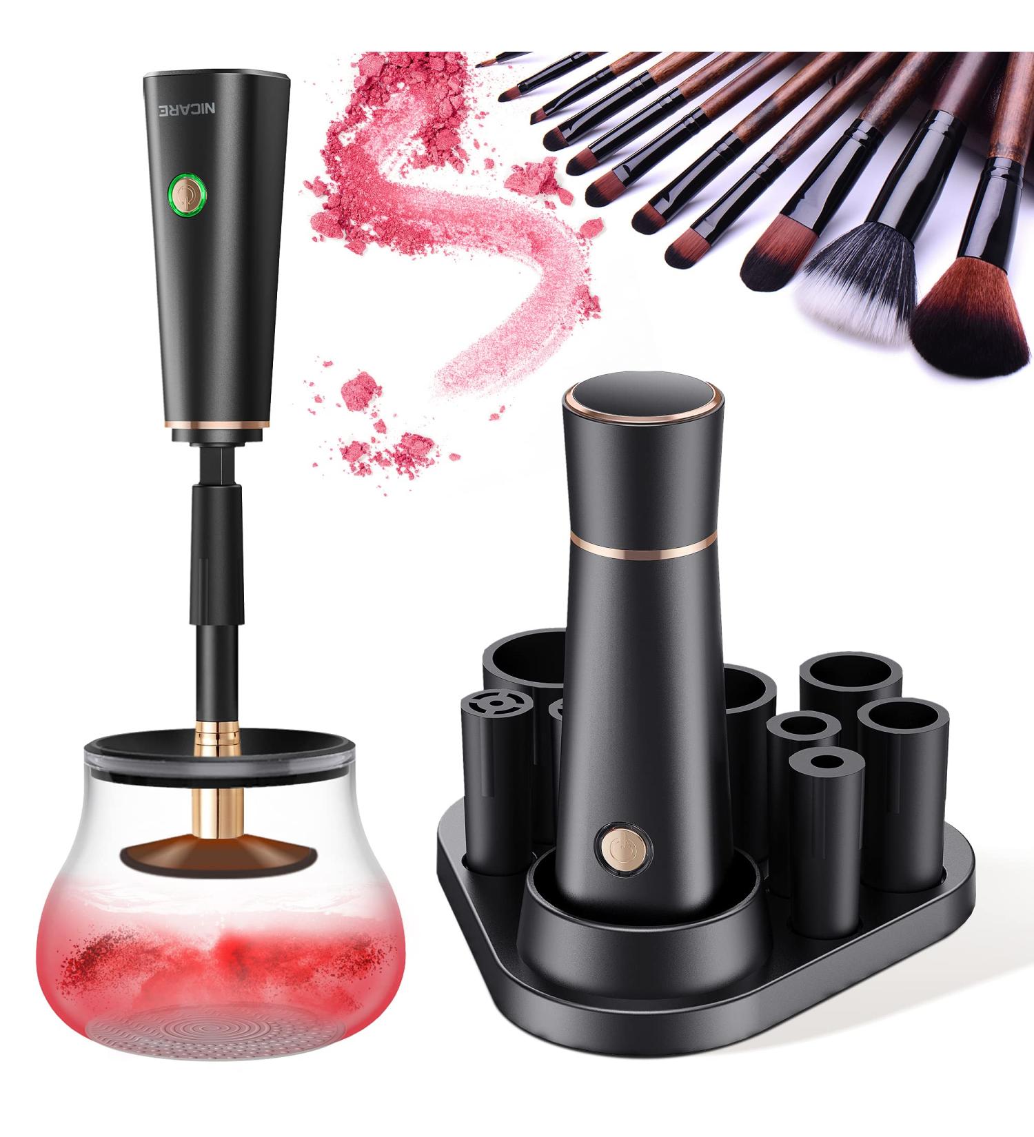 NICARE Premium Makeup Brush Cleaner & Dryer - Electric Automatic Brush Cleaner Spinner for Deep Cleaning Makeup Brushes - Beauty Tool for Quick & Efficient Cleansing (Black) - Buy Online on GoSupps.com