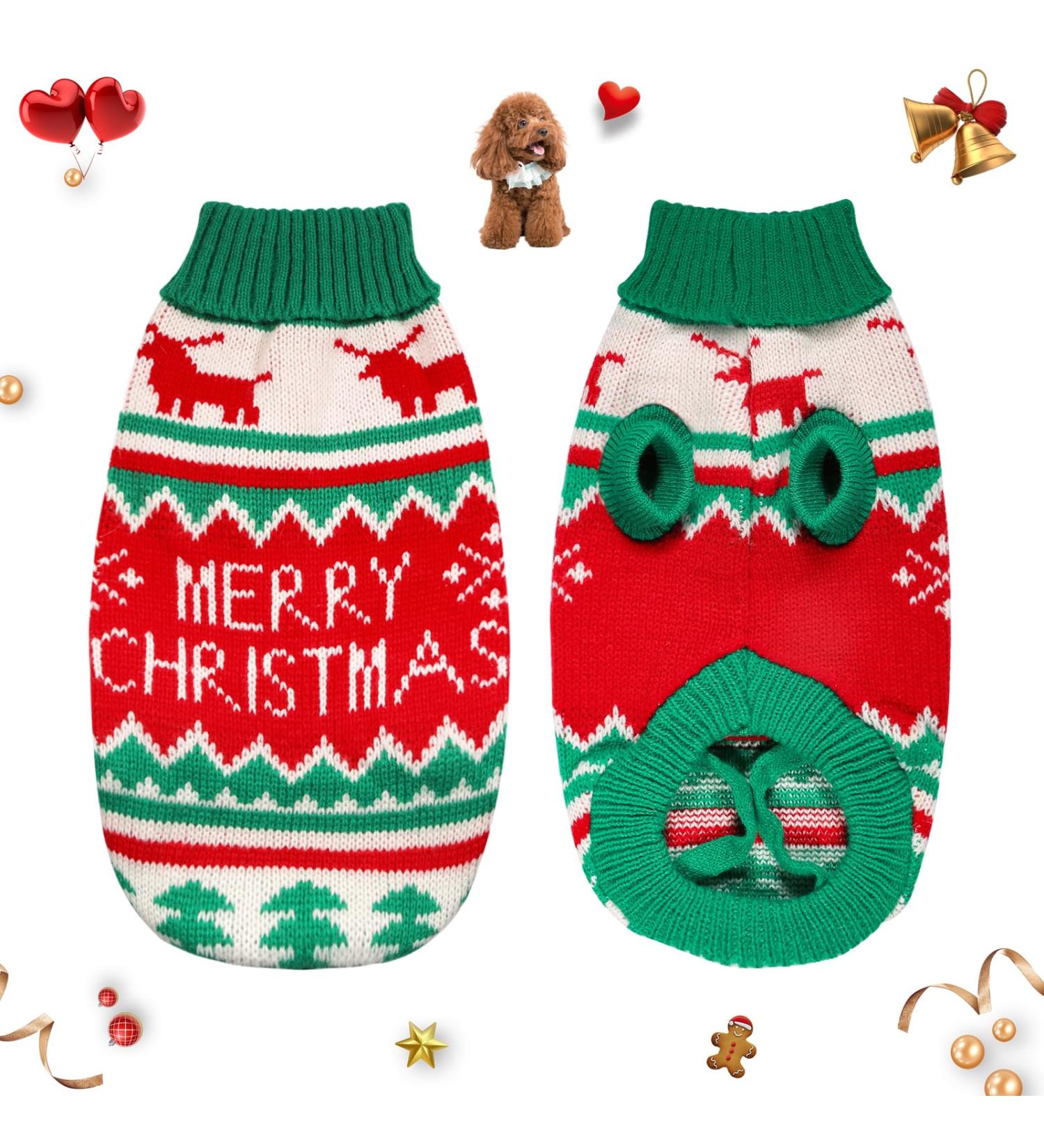Lyneun Christmas Dog Sweater - Warm Knitted Costumes for Dogs | Perfect Holiday Sweaters for Pets - Buy Online on GoSupps.com